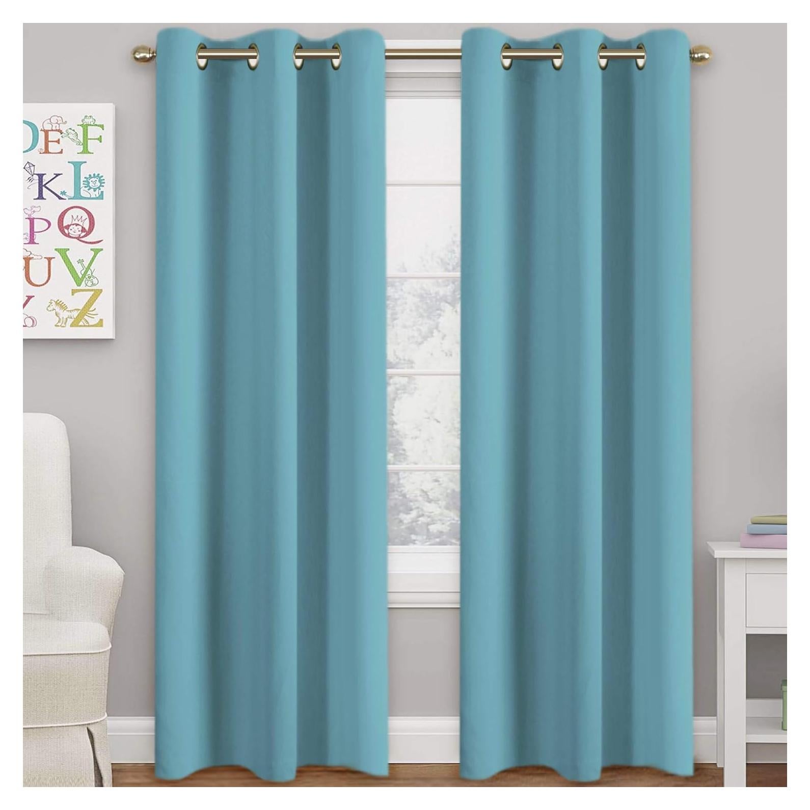 Cortinas Blackout Turquoize Aqua 2 Paneles 106x213 cm