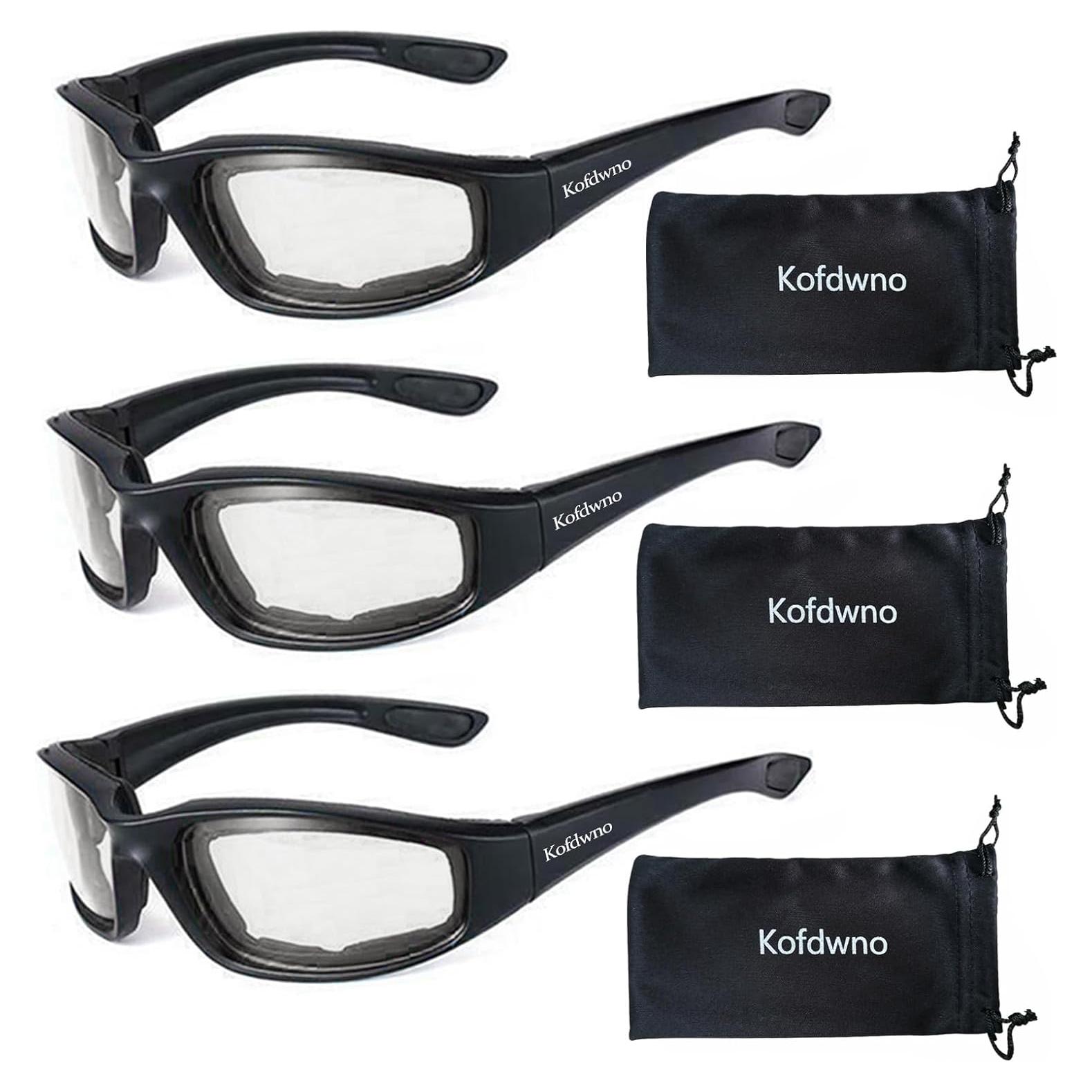 Gafas de Motocicleta UV Antiviento 3 Pares Claras