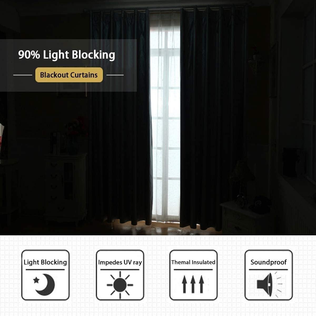 Cortinas Blackout Turquoize 2 Paneles 52x84 cm Roble Pálido