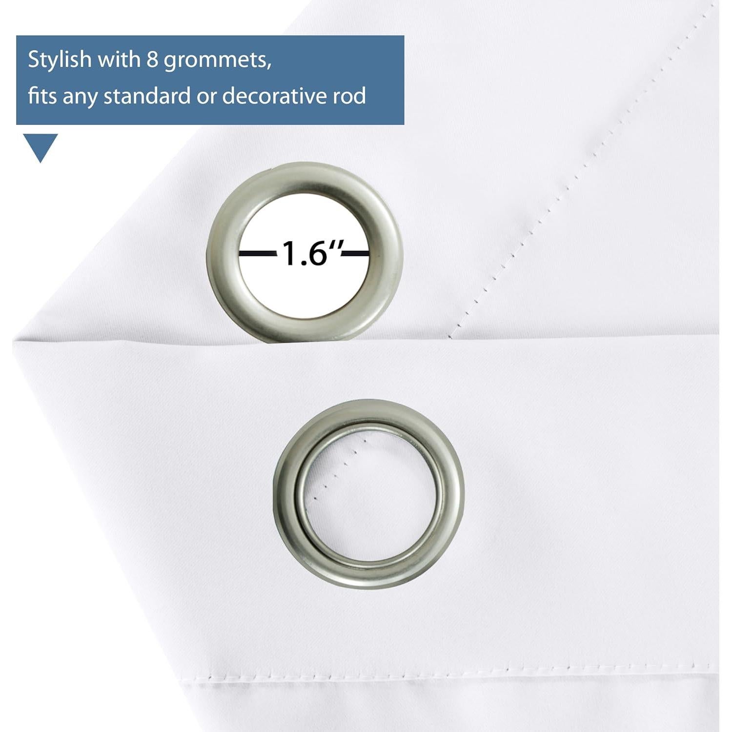 Cortinas Opacas Turquoize 2 Paneles 132x213 cm Blancas