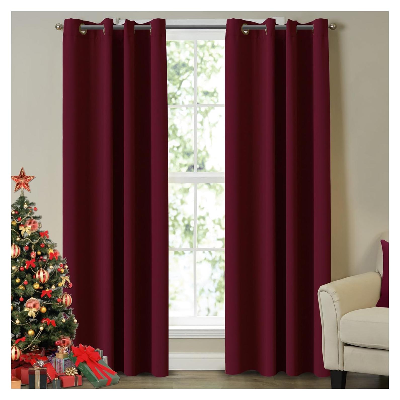 Cortinas Blackout Turquoize Juego de 2 Paneles 132x213 cm Burdeos