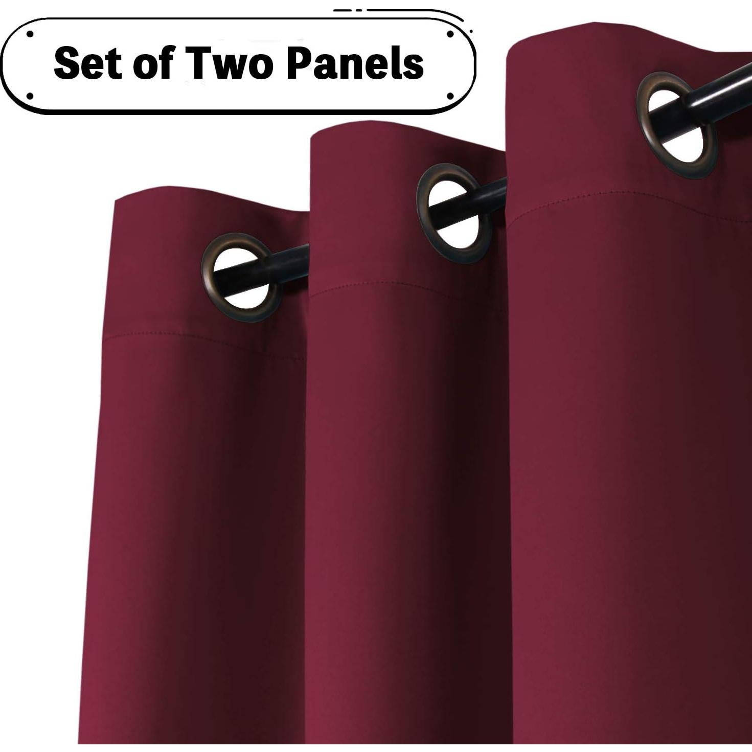 Cortinas Blackout Turquoize Juego de 2 Paneles 132x213 cm Burdeos