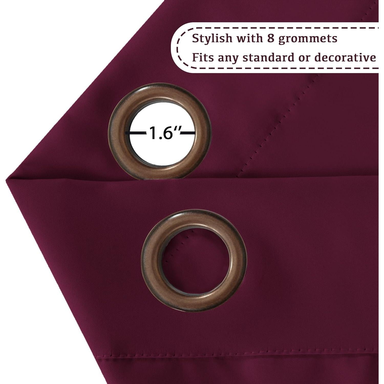 Cortinas Blackout Turquoize Juego de 2 Paneles 132x213 cm Burdeos