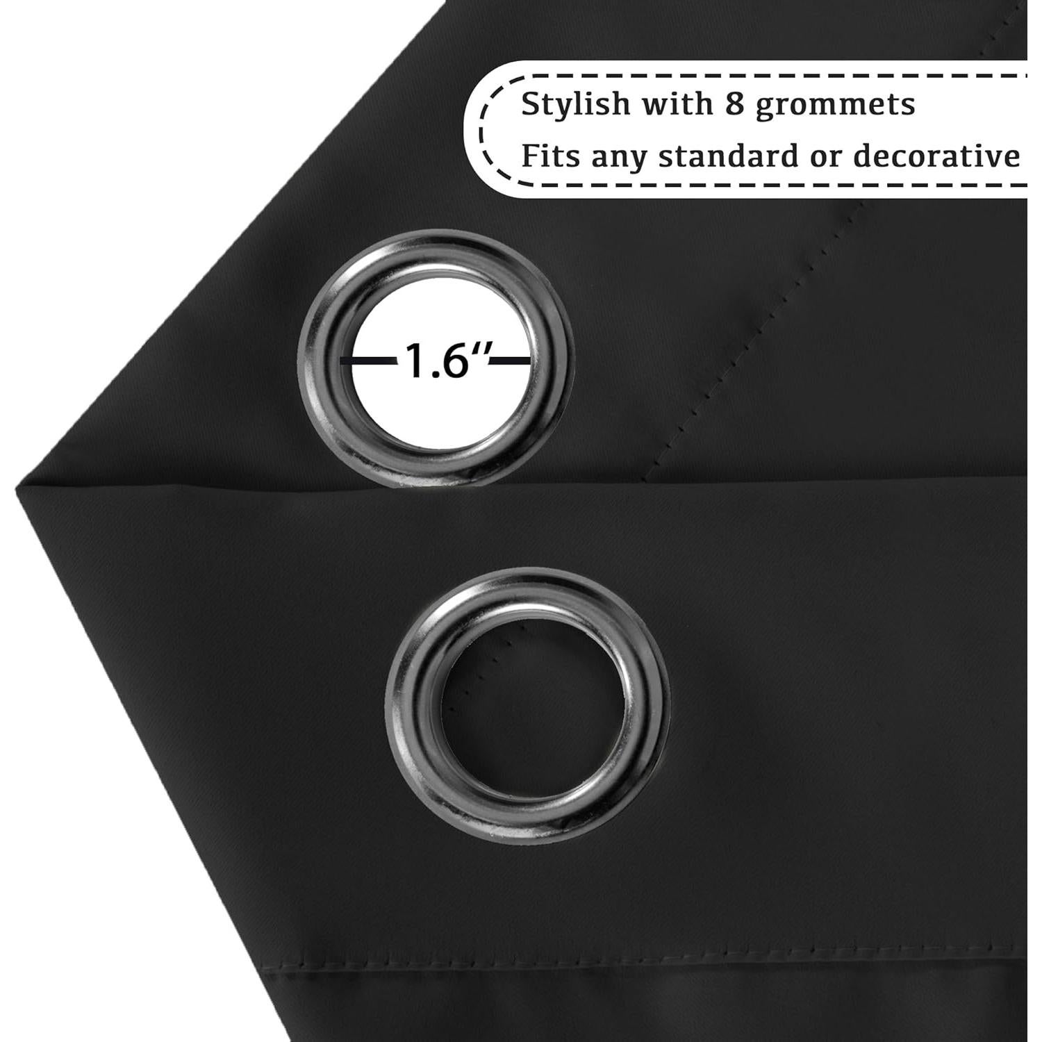 Cortinas Blackout Turquoize 2 Paneles 132x160 cm Negros