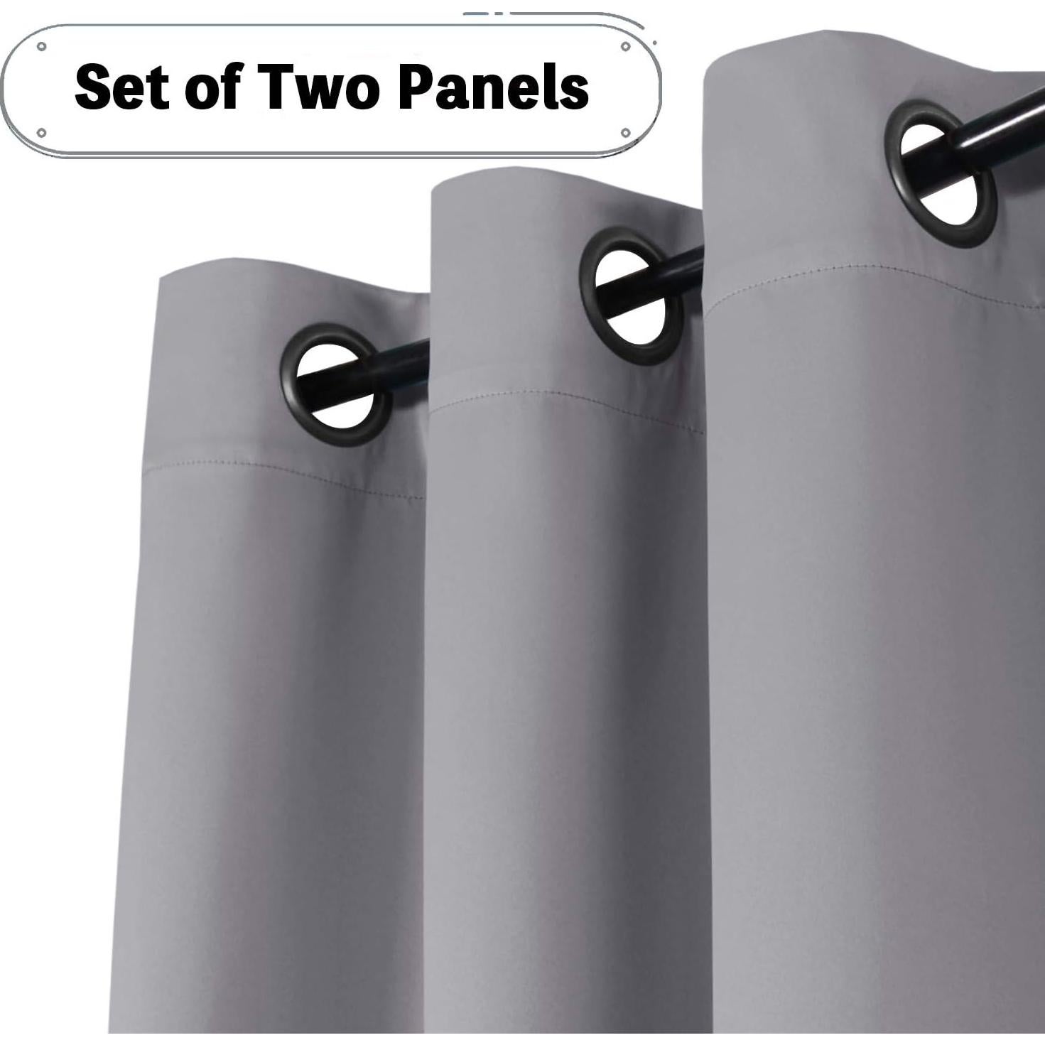 Cortinas Blackout Turquoize 2 Paneles 132x182 cm Gris Paloma