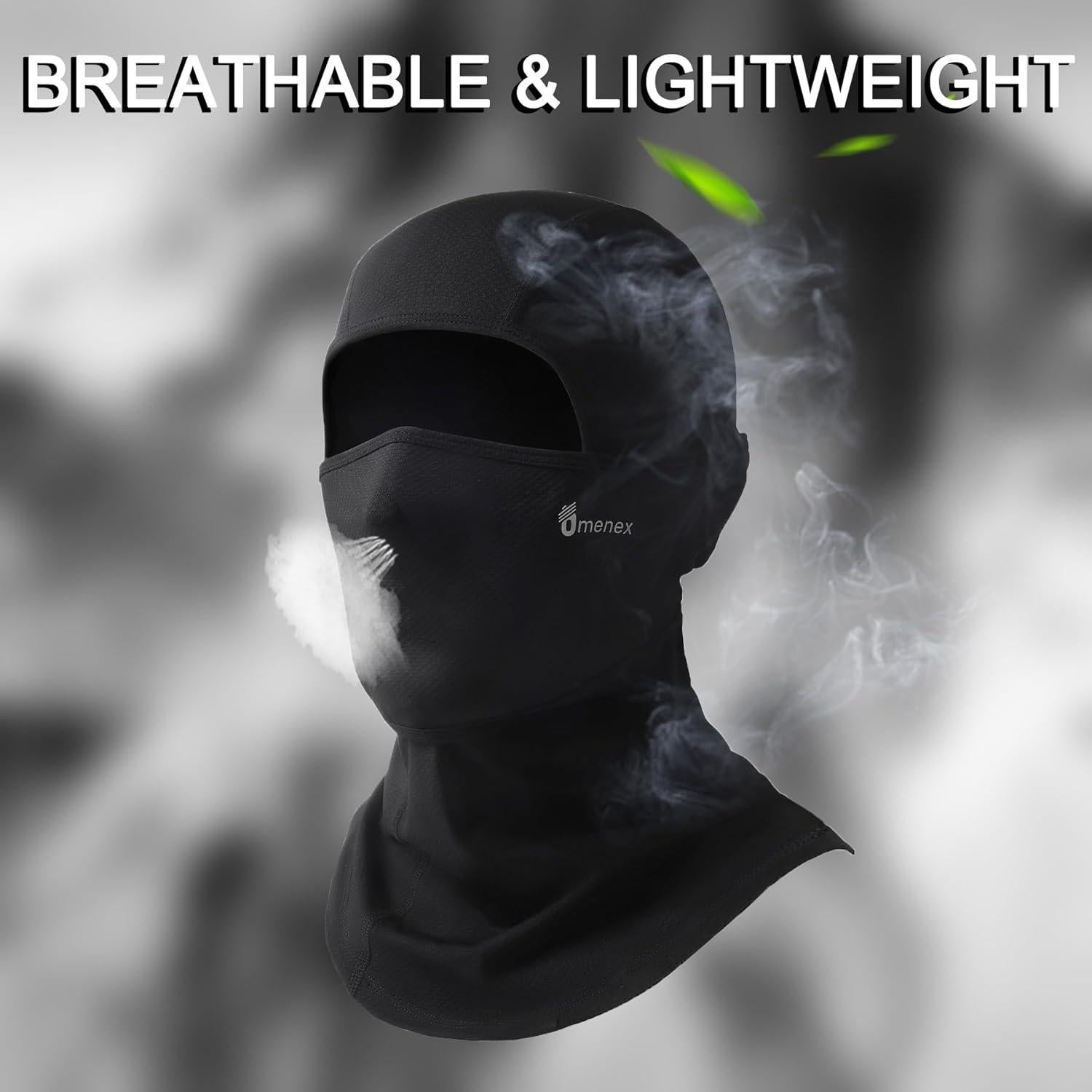 Balaclava Omenex Negra Transpirable UPF50 para Esquiar y Ciclismo