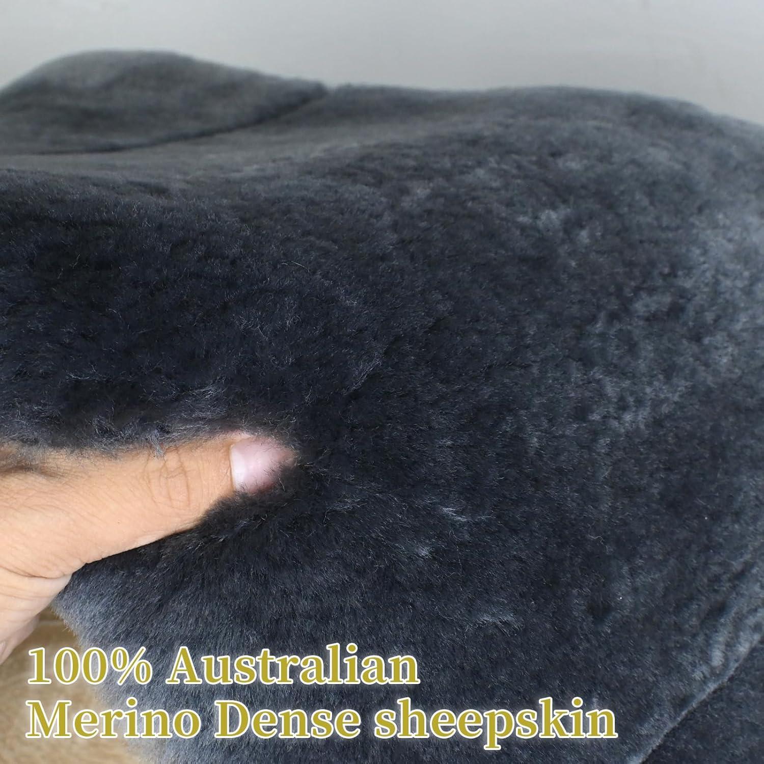 Cubierta de Asiento Aegis de Piel de Oveja Merino Carbón