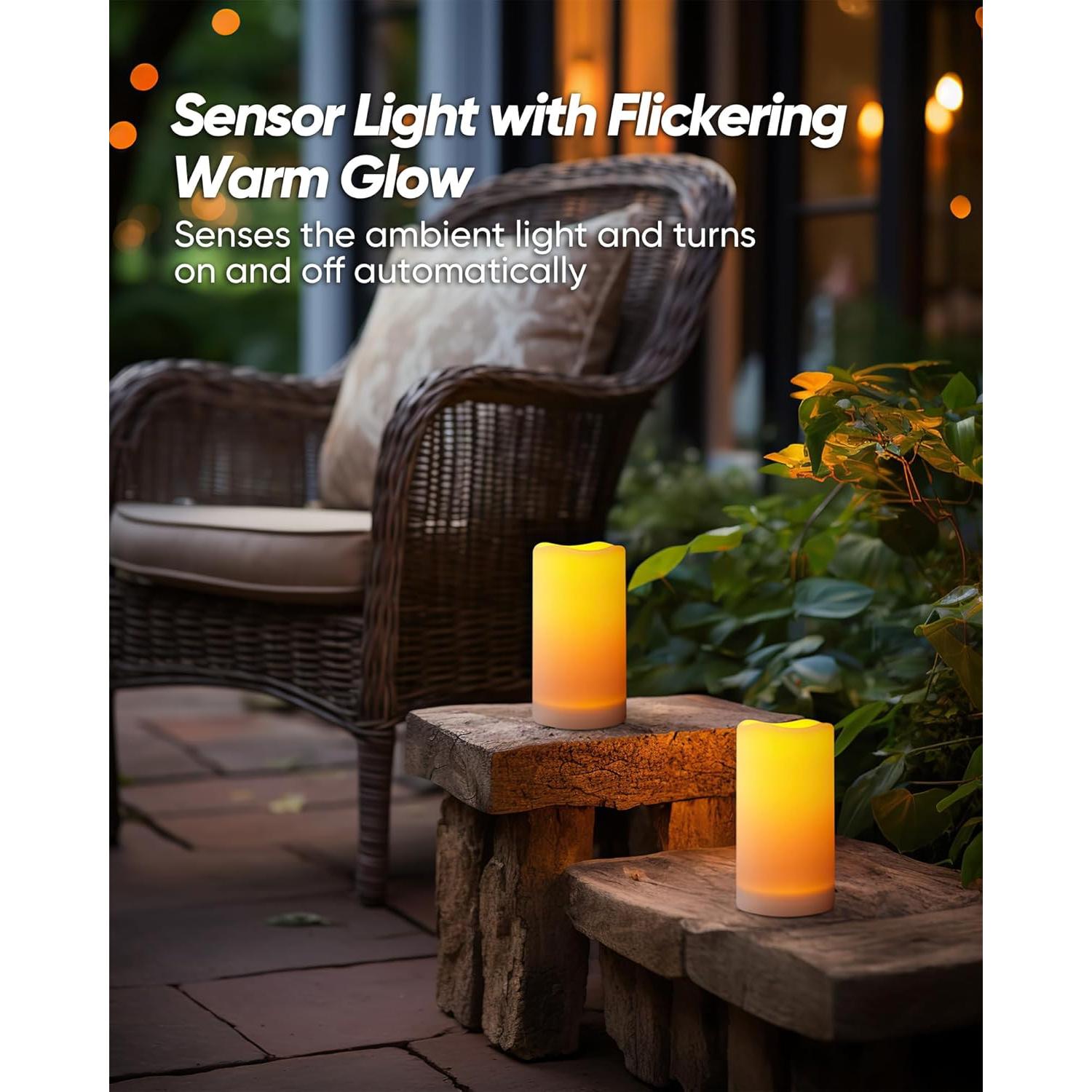 Velas Solares Homemory Impermeables para Exterior - Juego de 2