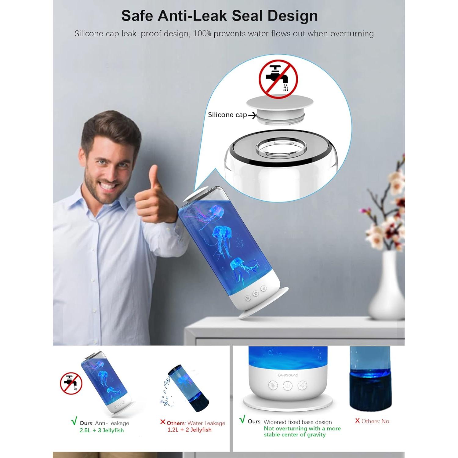 Lámpara de Medusa LED Eyesound 2.5L con Control de Color