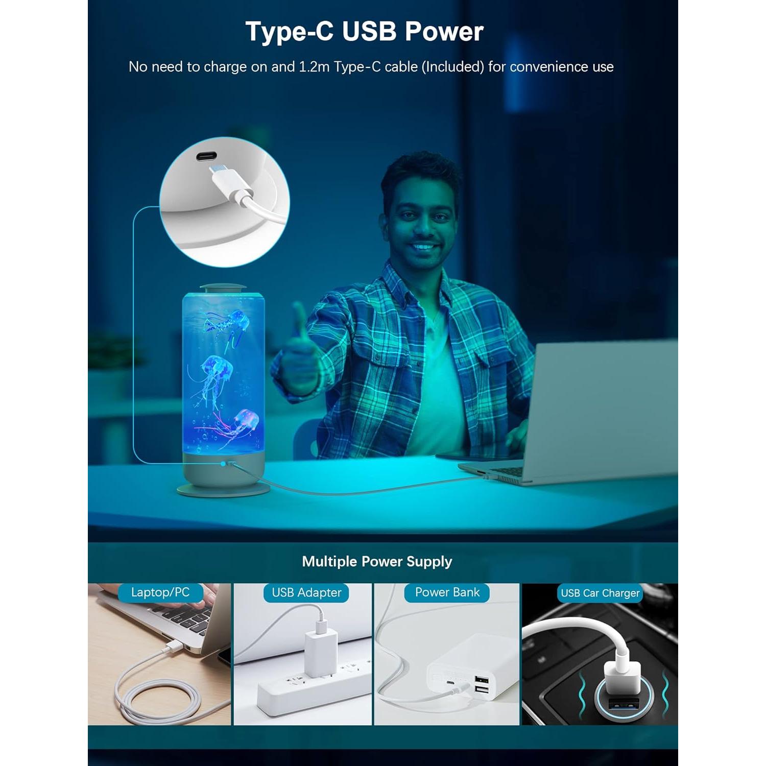 Lámpara de Medusa LED Eyesound 2.5L con Control de Color