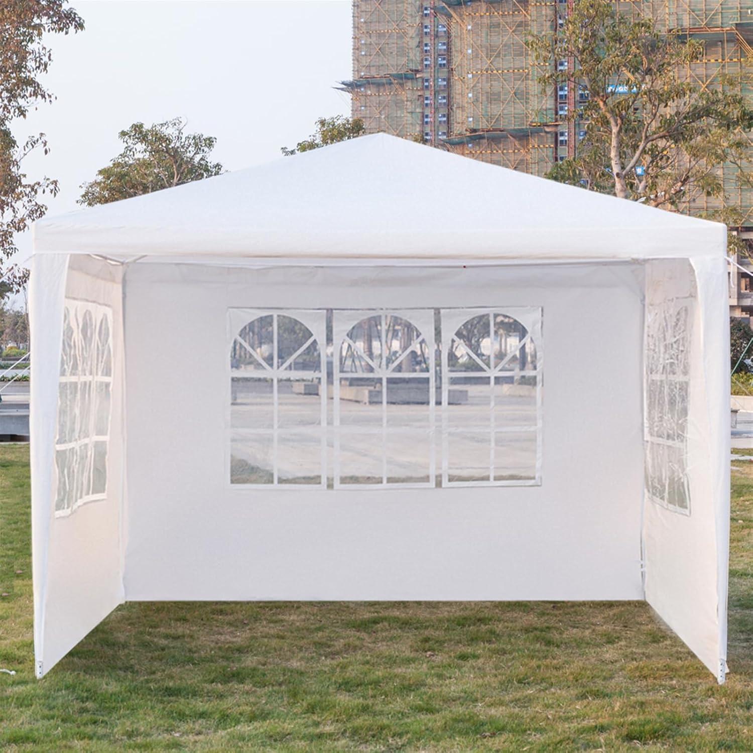 Carpa Plegable 3 Paredes Laterales MELOOLM 3x3m Blanca
