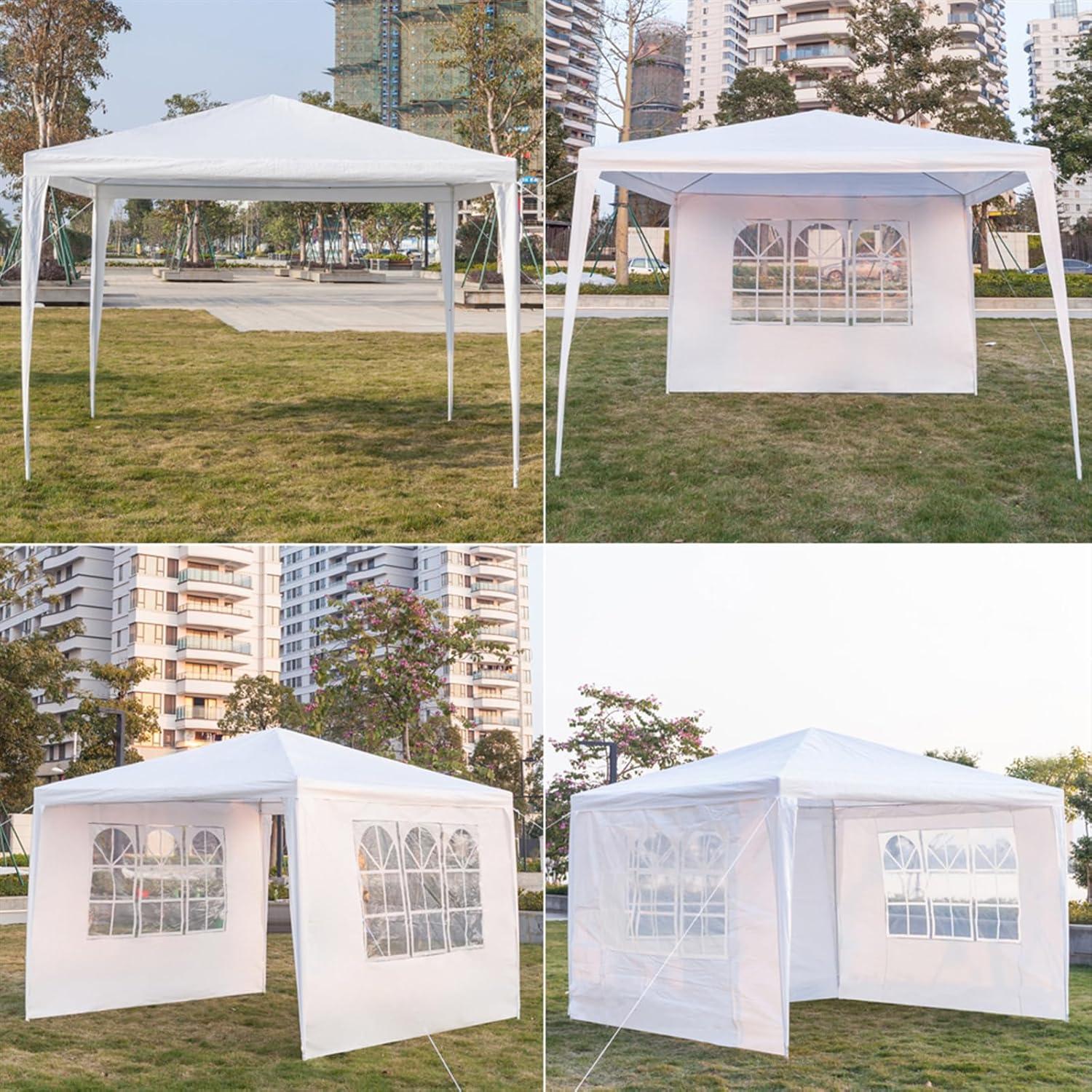 Carpa Plegable 3 Paredes Laterales MELOOLM 3x3m Blanca