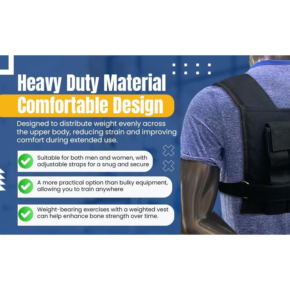 Chaleco de Pesas Ajustable GYMENIST 6.12 kg para Fitness