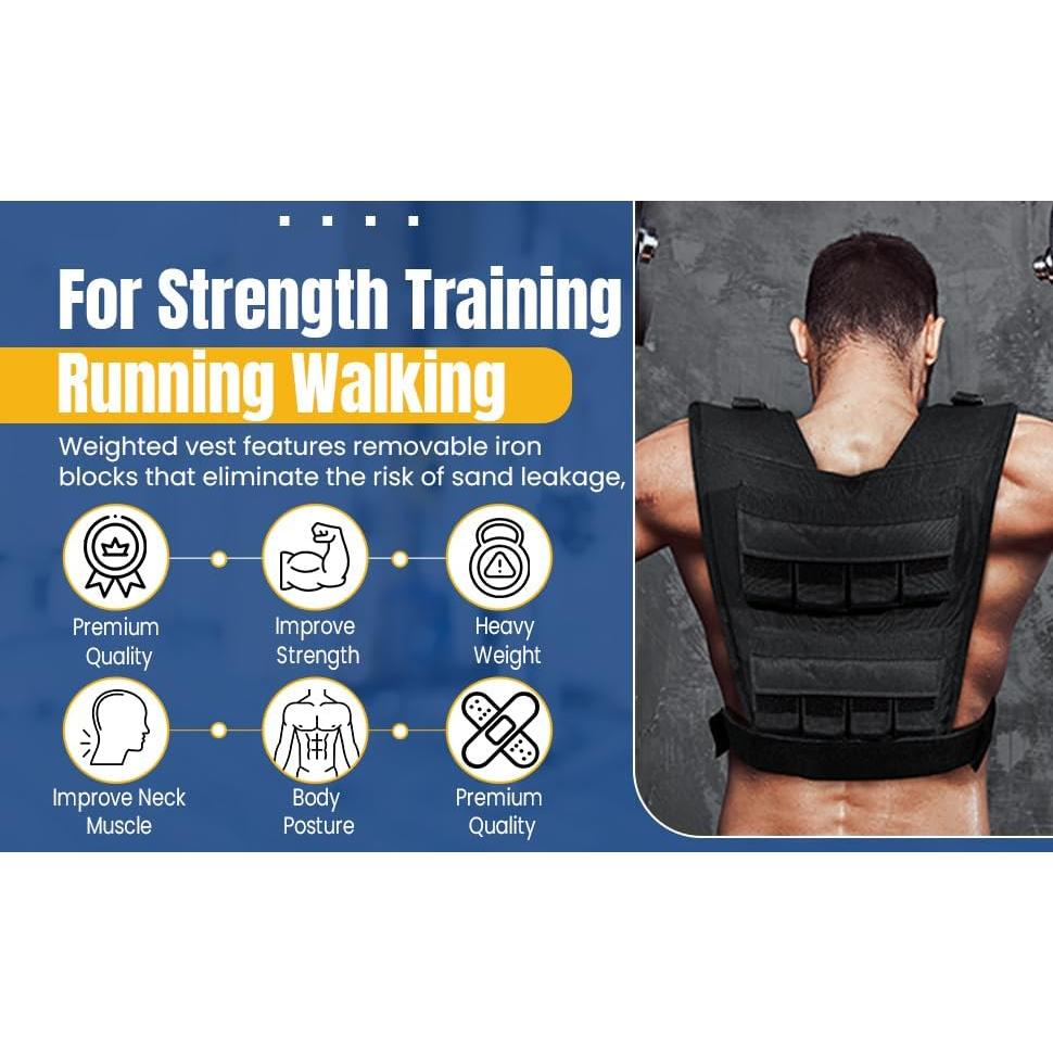 Chaleco de Pesas Ajustable GYMENIST 6.12 kg para Fitness