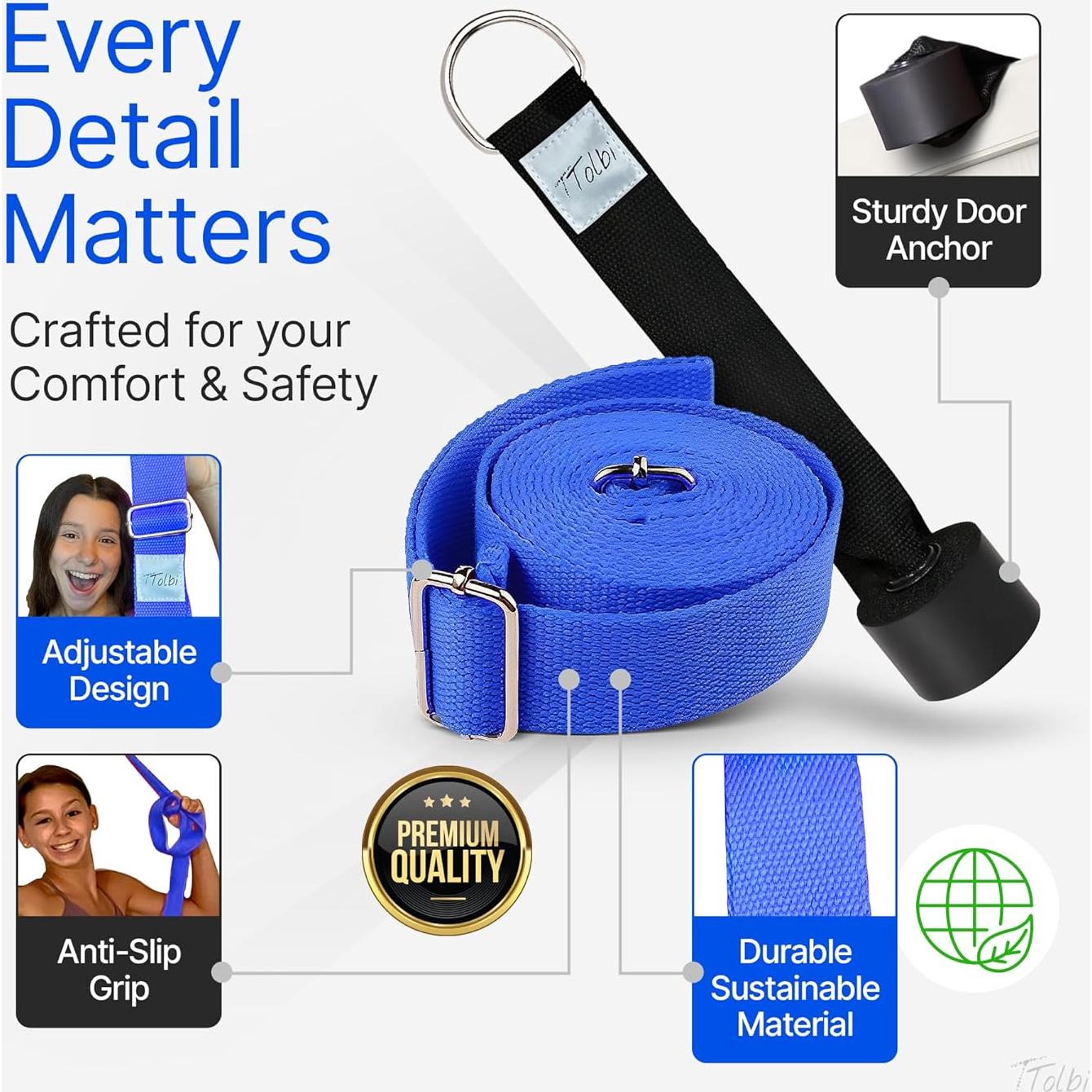 Correa de Estiramiento TTolbi con Ancla de Puerta - Flexibilidad