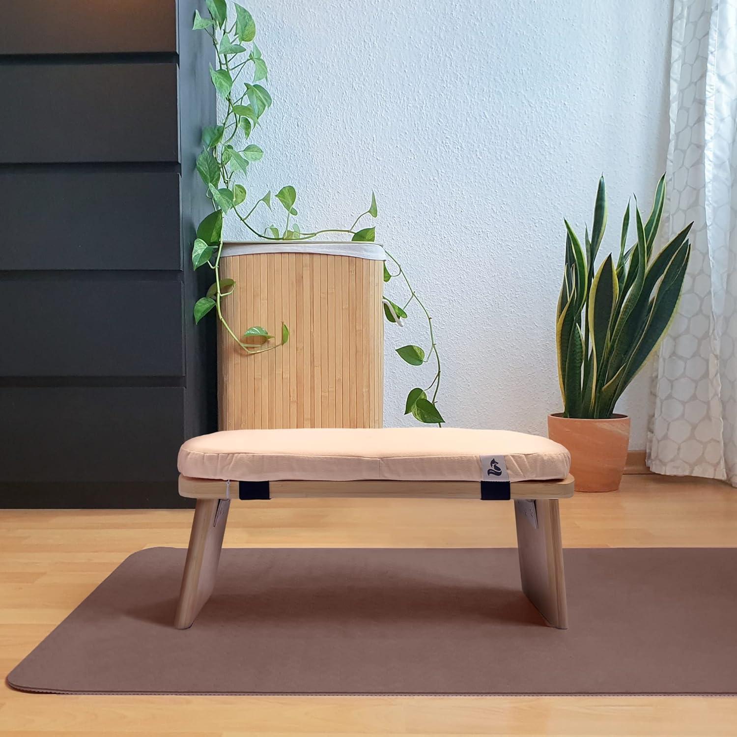 Banco de Meditación metaFox Plegable Bambú Durazno Pequeño