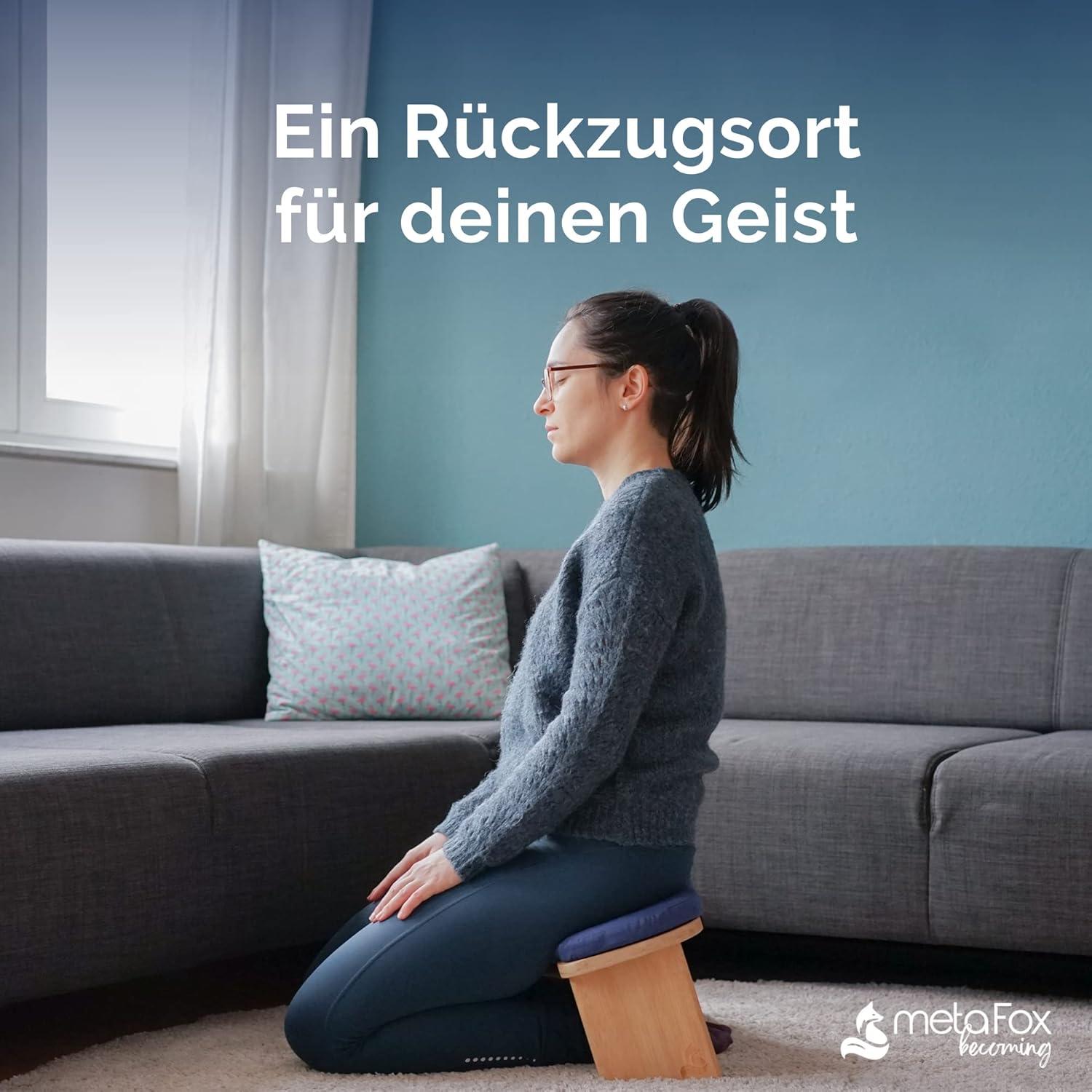 Banco de Meditación metaFox Plegable Bambú Durazno Pequeño