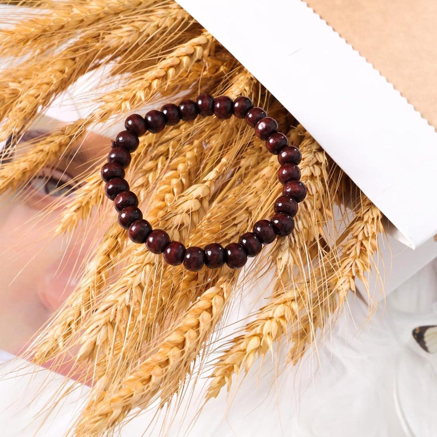 Pulsera de Cuentas de Madera Eigso 4 Piezas 8mm para Meditación