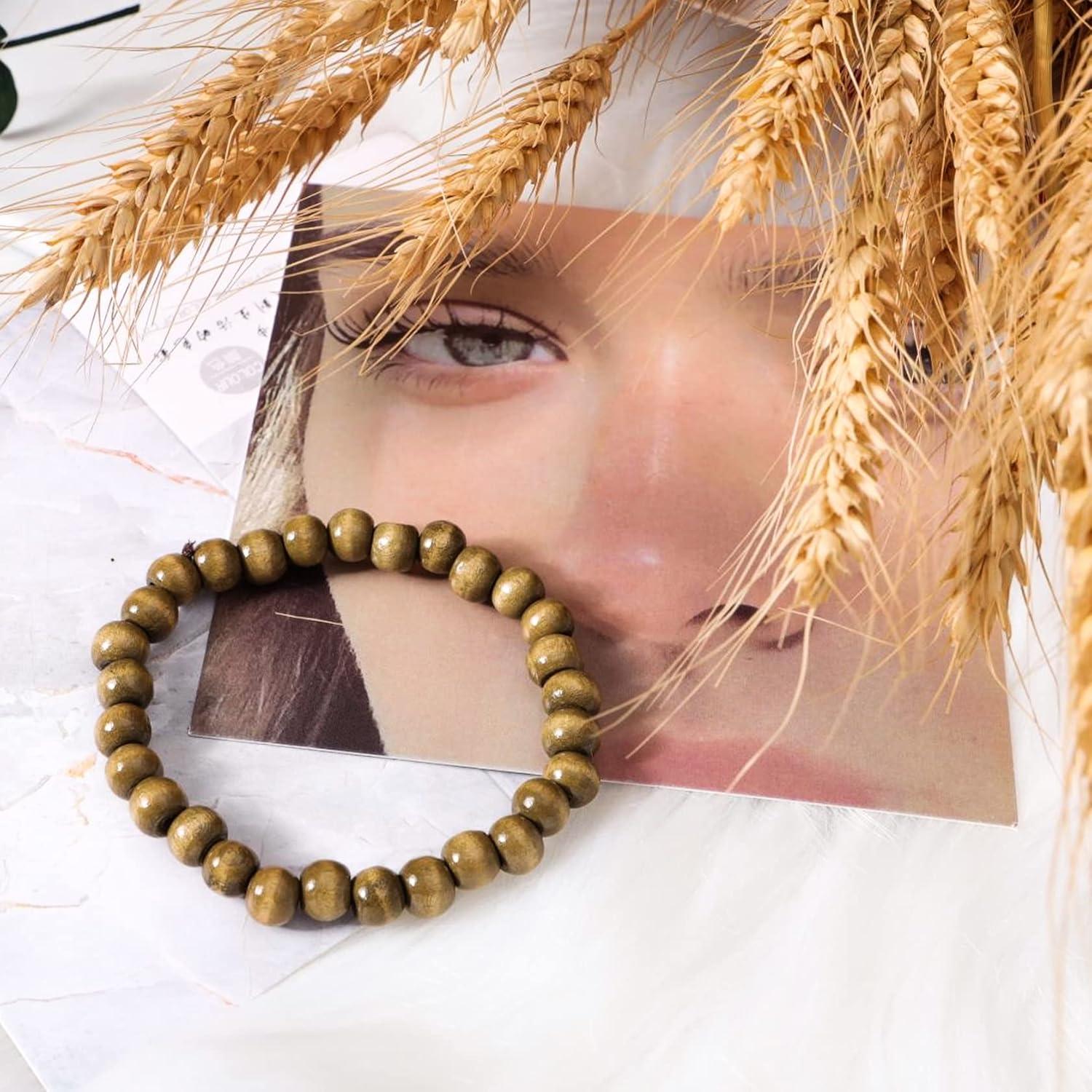 Pulsera de Cuentas de Madera Eigso 4 Piezas 8mm para Meditación