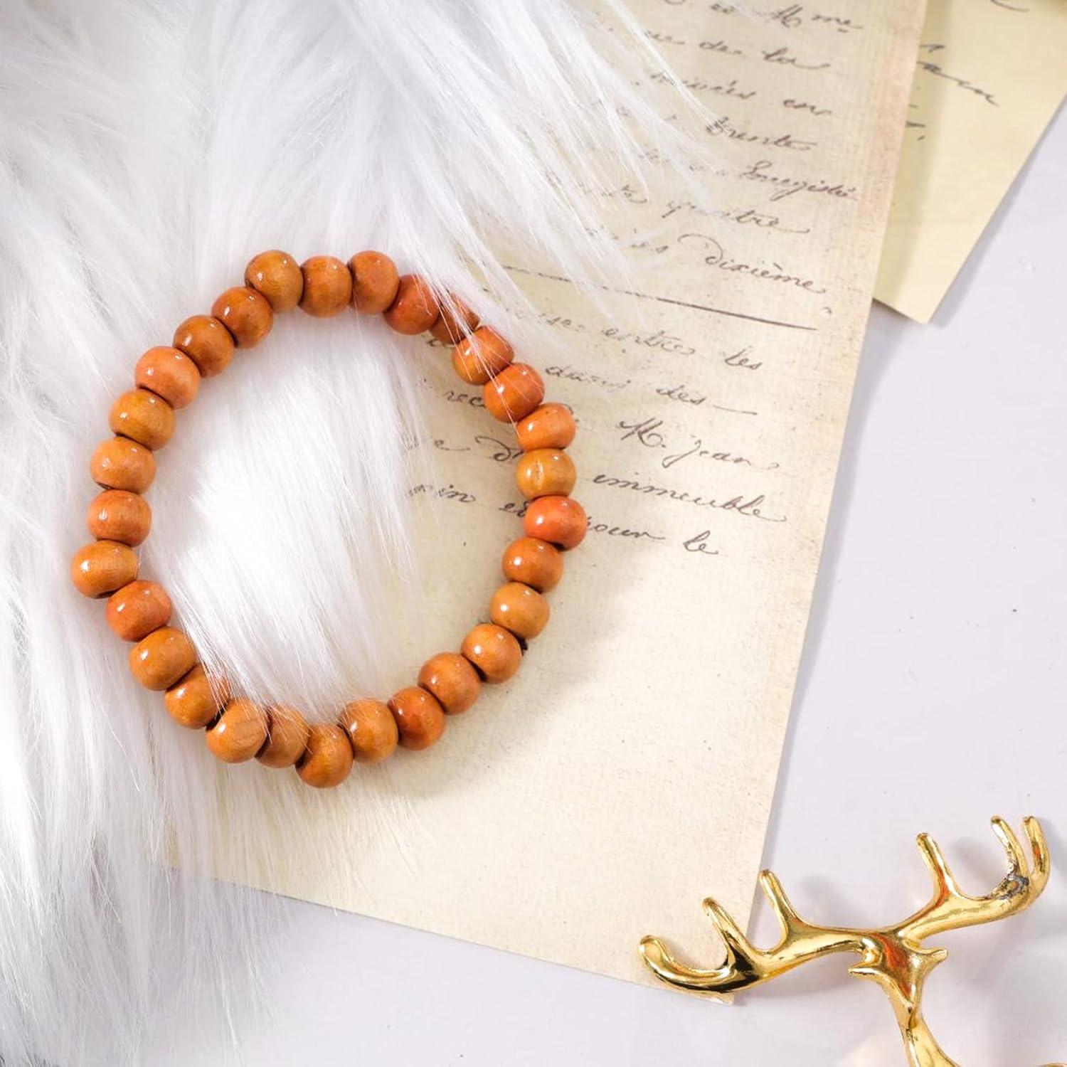 Pulsera de Cuentas de Madera Eigso 4 Piezas 8mm para Meditación