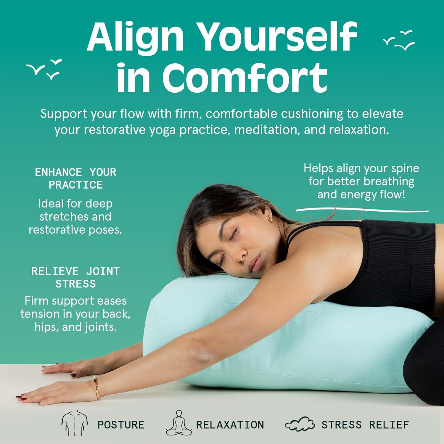 Almohada Rectangular para Yoga Retrospec Sequoia - Funda Algodón 100% Lavable