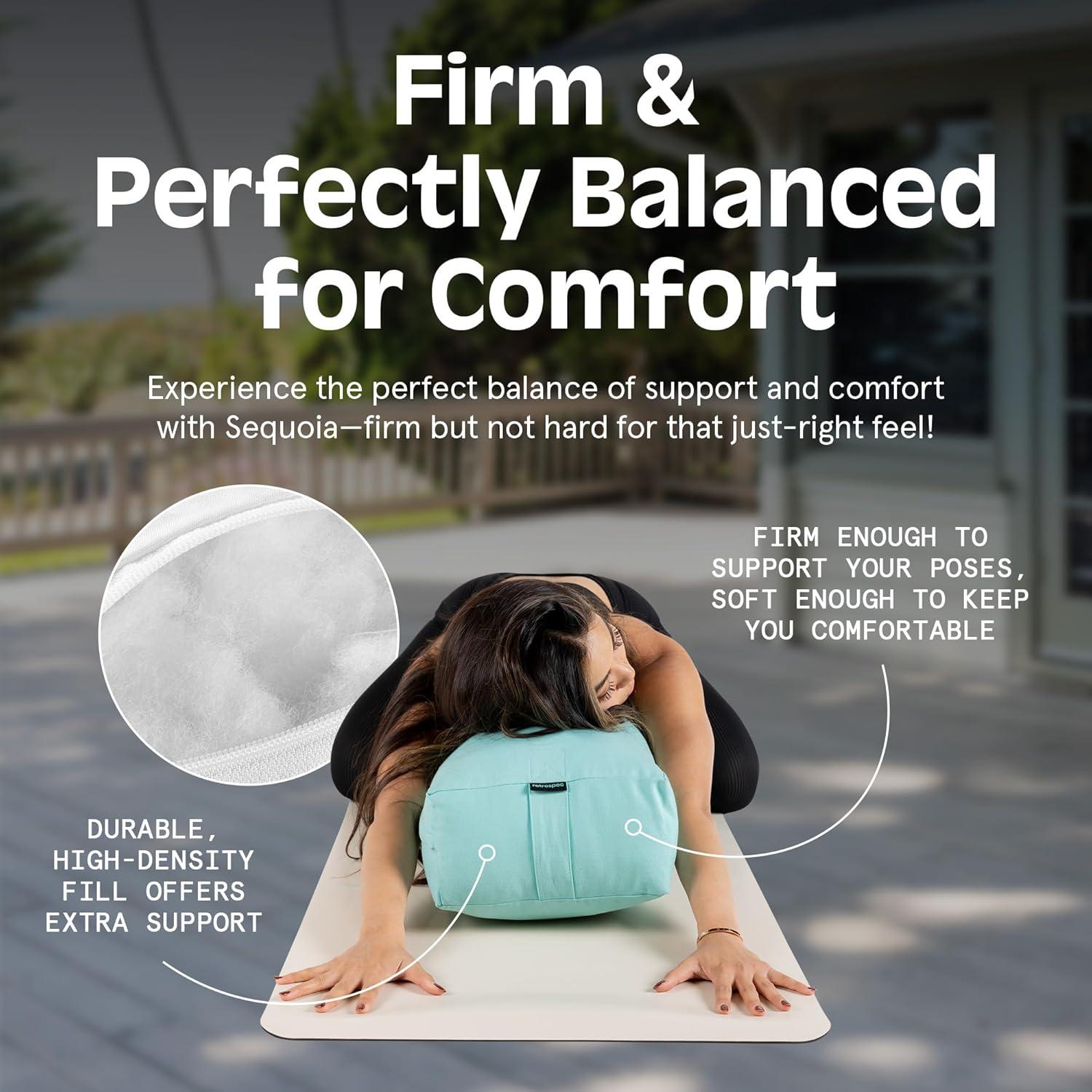 Almohada Rectangular para Yoga Retrospec Sequoia - Funda Algodón 100% Lavable