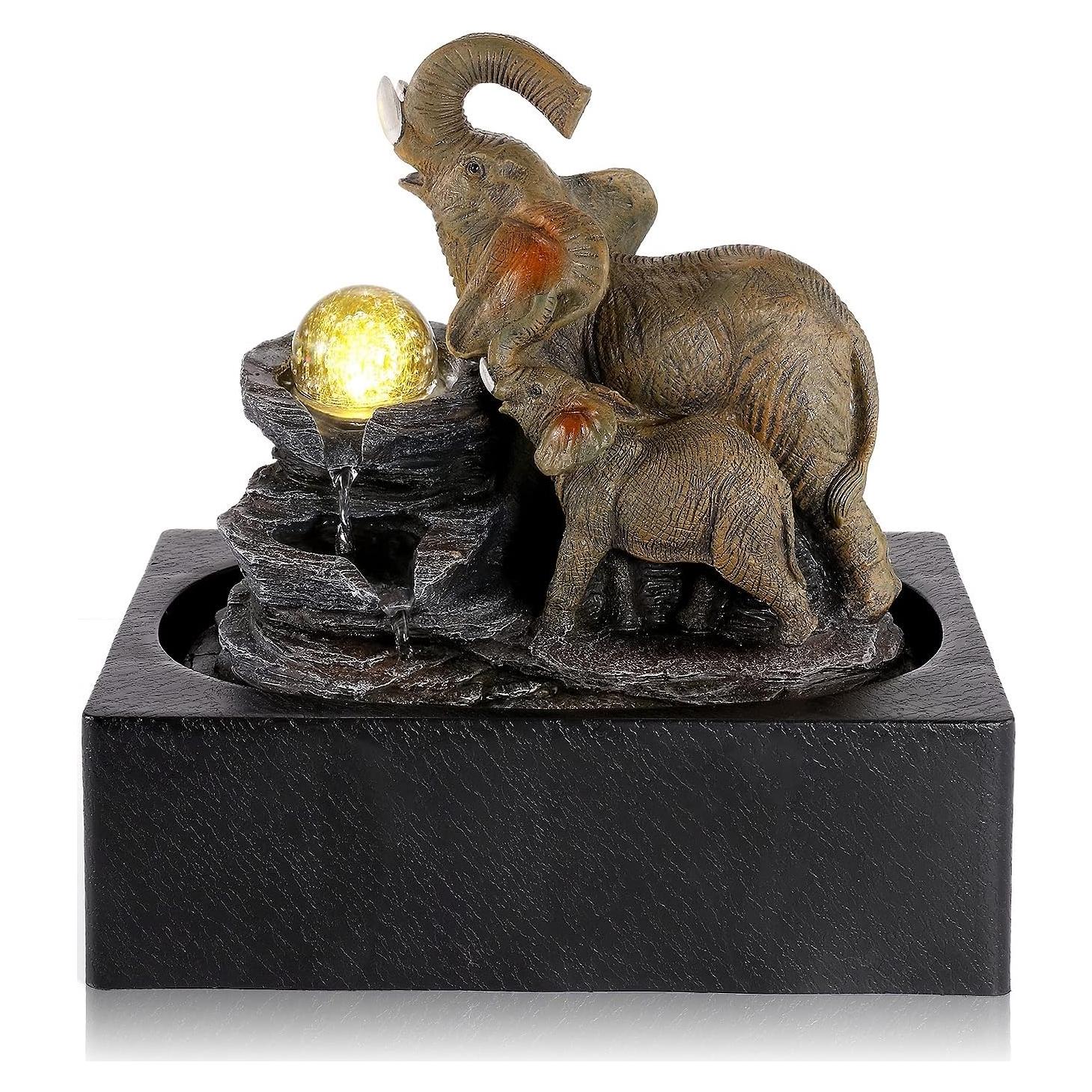 Fuente de Agua Interior WICHEMI Elefante LED 29x22cm