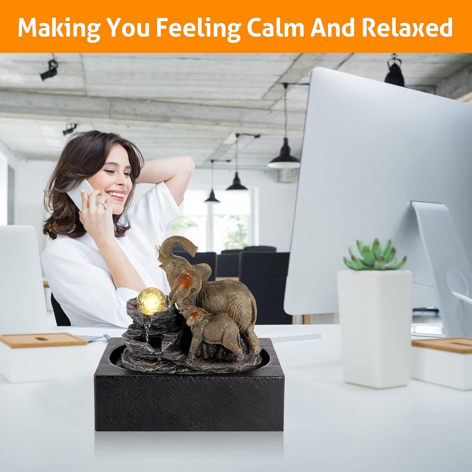 Fuente de Agua Interior WICHEMI Elefante LED 29x22cm