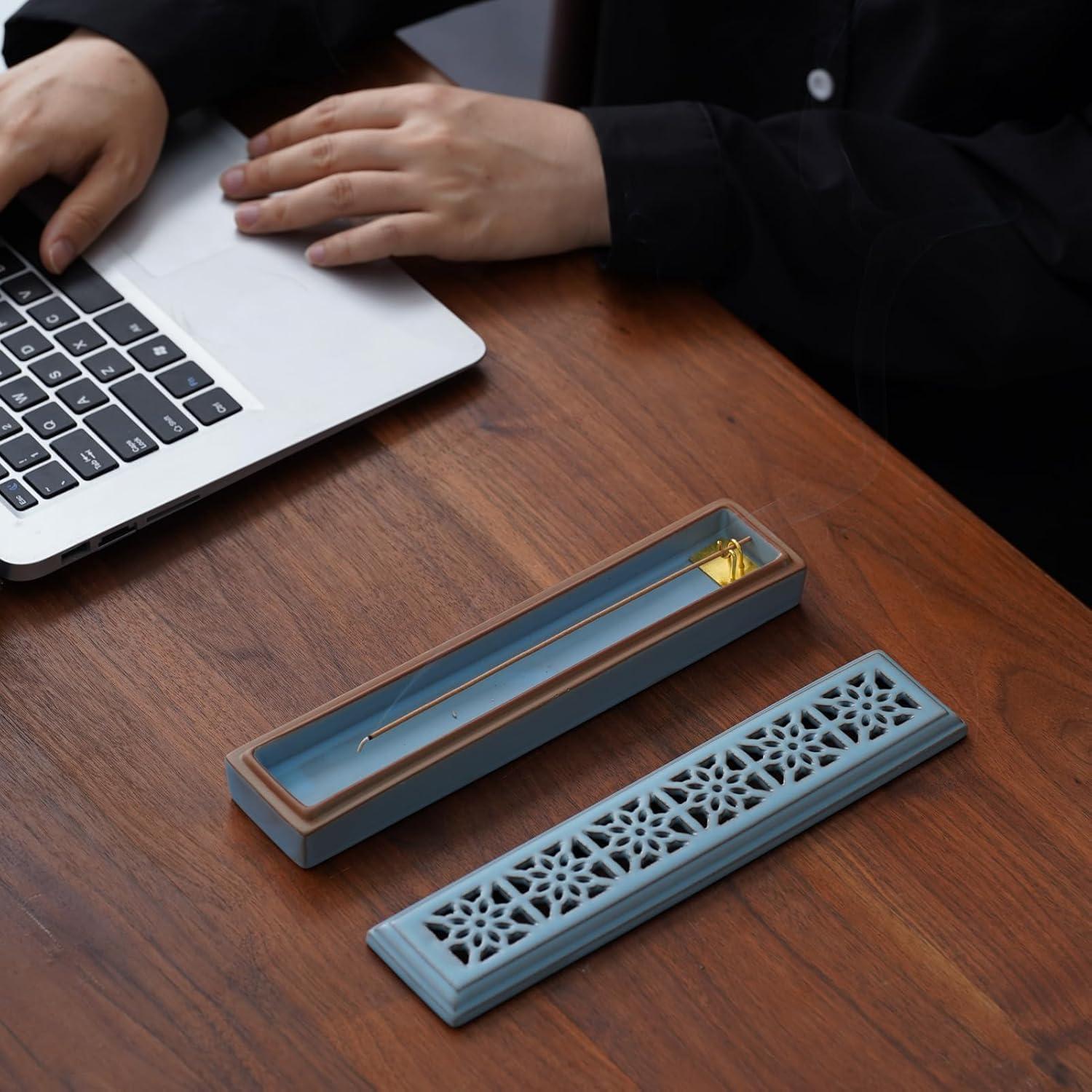 Soporte de Incienso Cerámica CEREMONIA Azul 66.6 cm