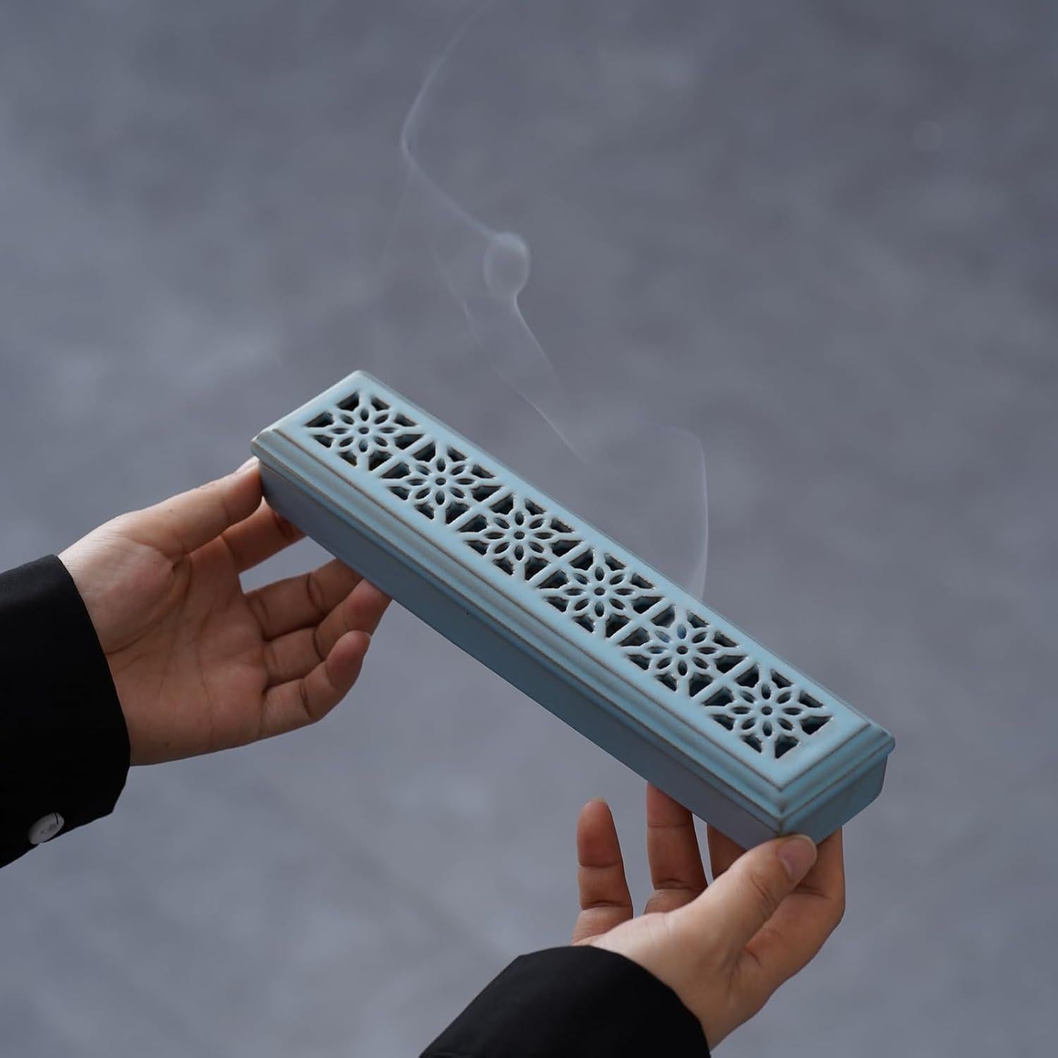 Soporte de Incienso Cerámica CEREMONIA Azul 66.6 cm