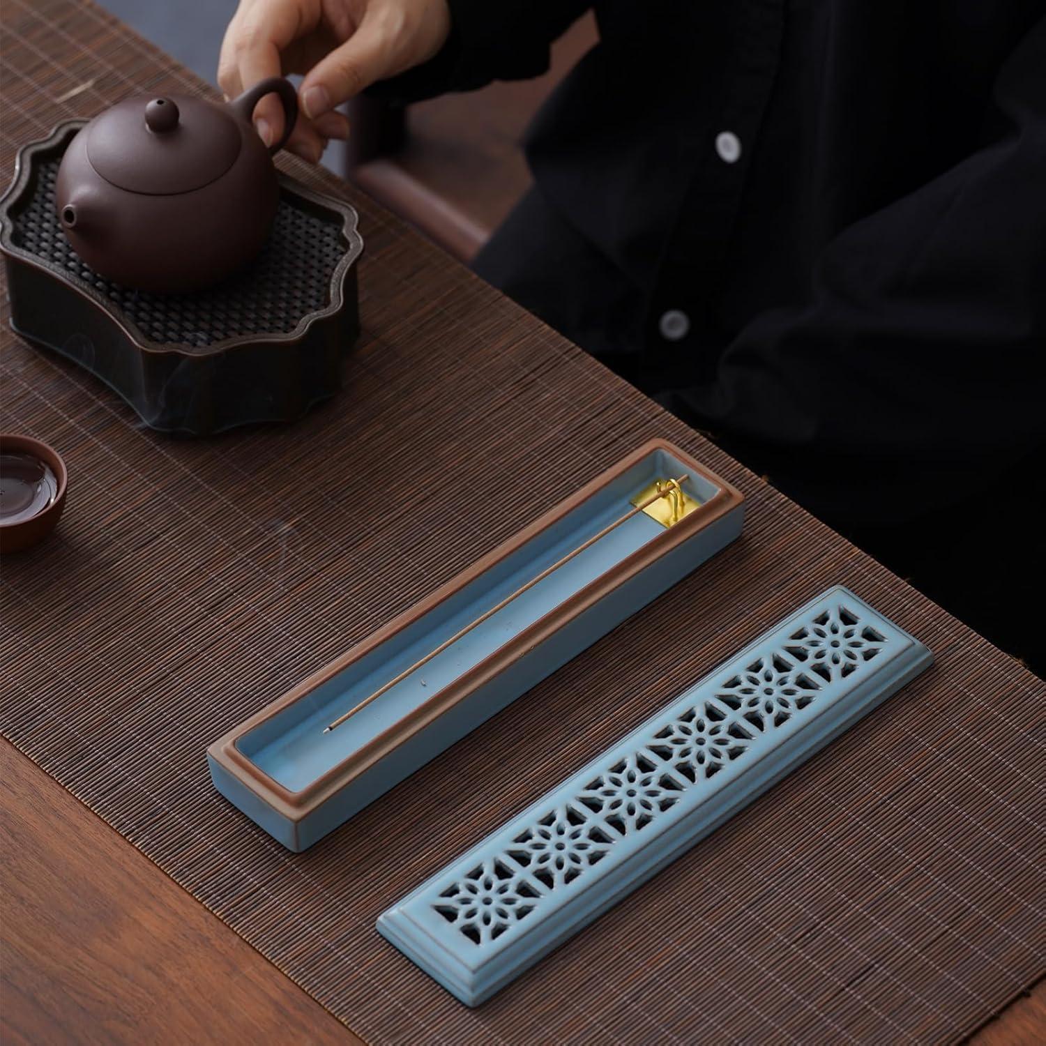 Soporte de Incienso Cerámica CEREMONIA Azul 66.6 cm