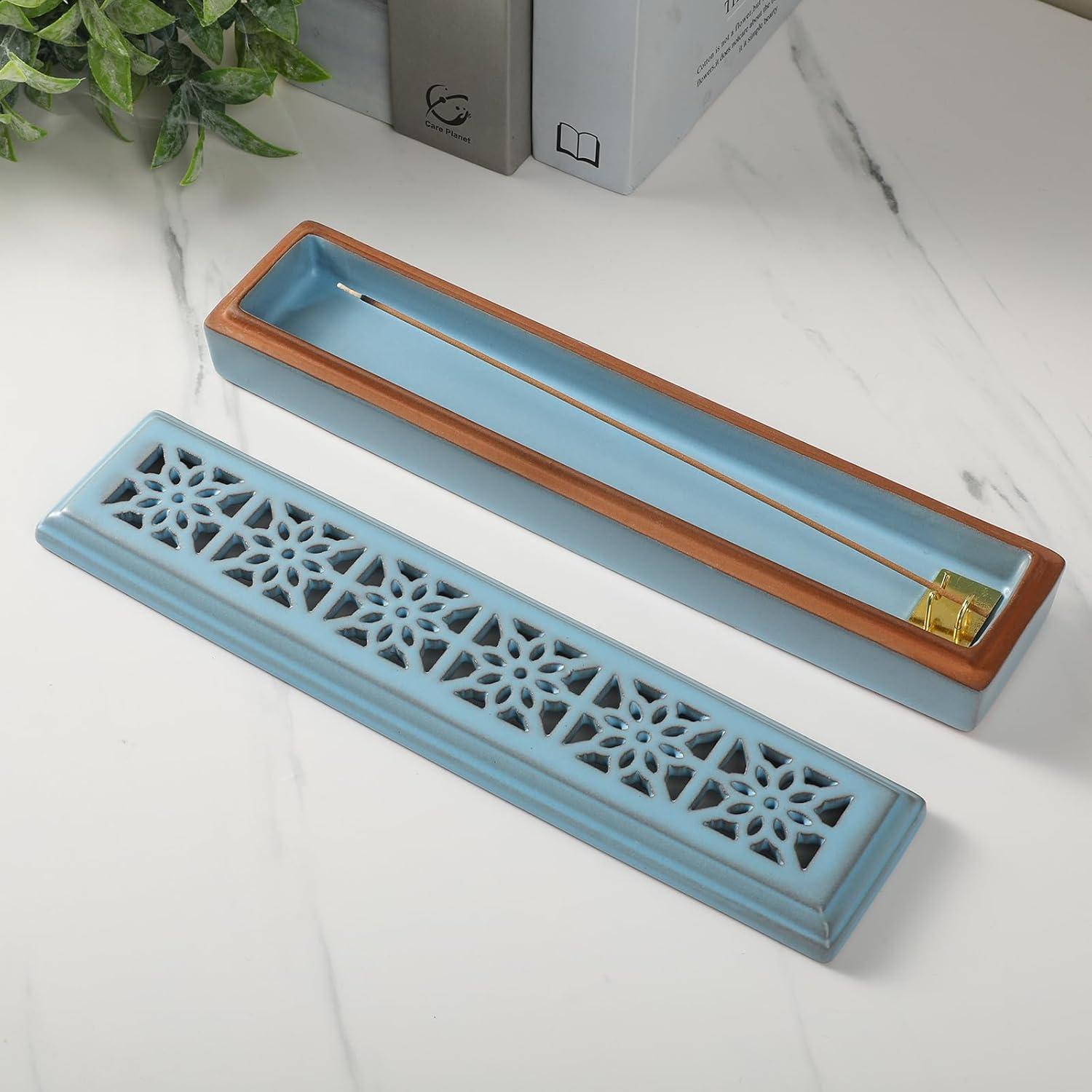 Soporte de Incienso Cerámica CEREMONIA Azul 66.6 cm