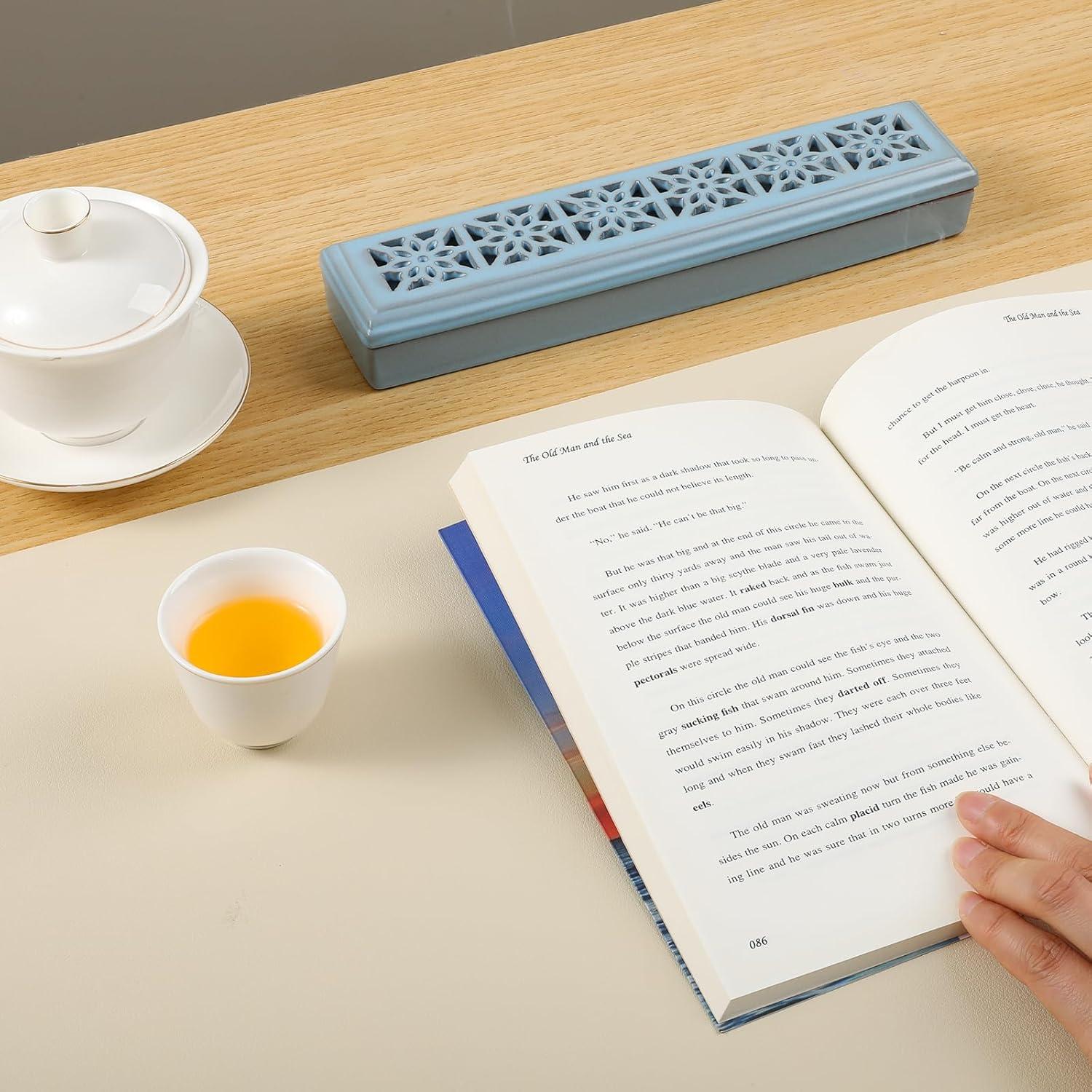 Soporte de Incienso Cerámica CEREMONIA Azul 66.6 cm