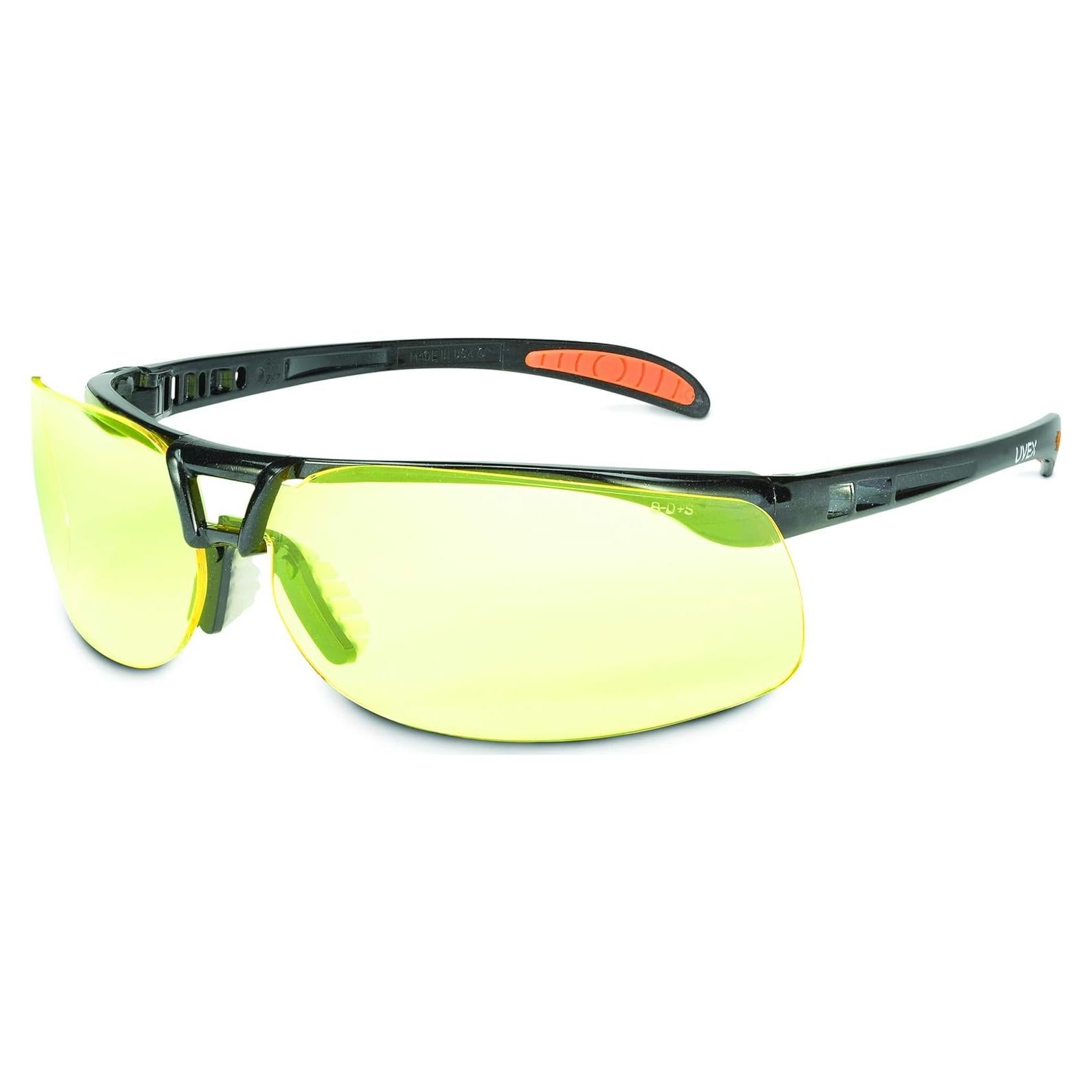 Gafas de Seguridad Uvex Protégé, Marco Negro, Lente Ámbar Anti-Vaho