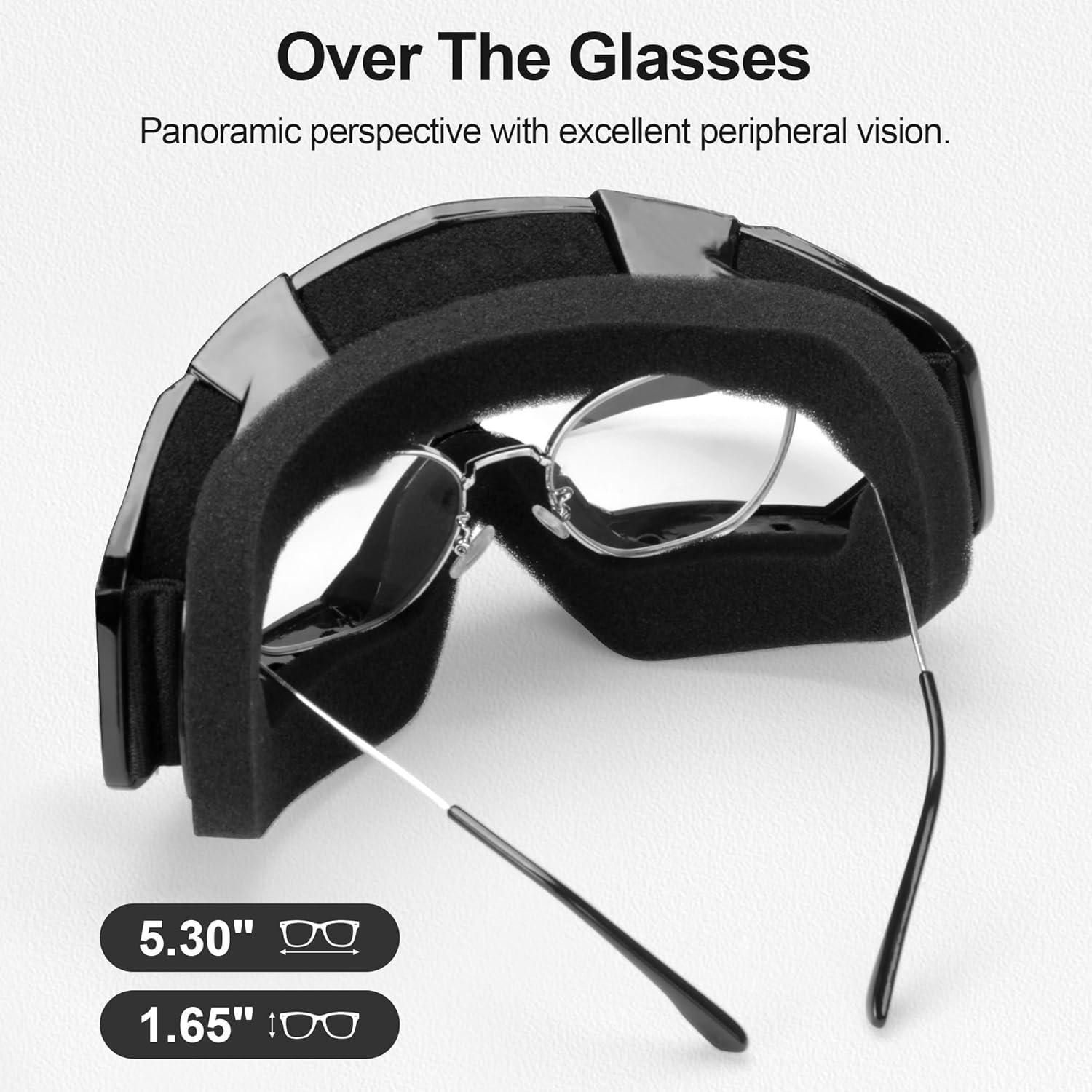 Gafas de Motocross UV 400 Antirayaduras Antivaho Negro