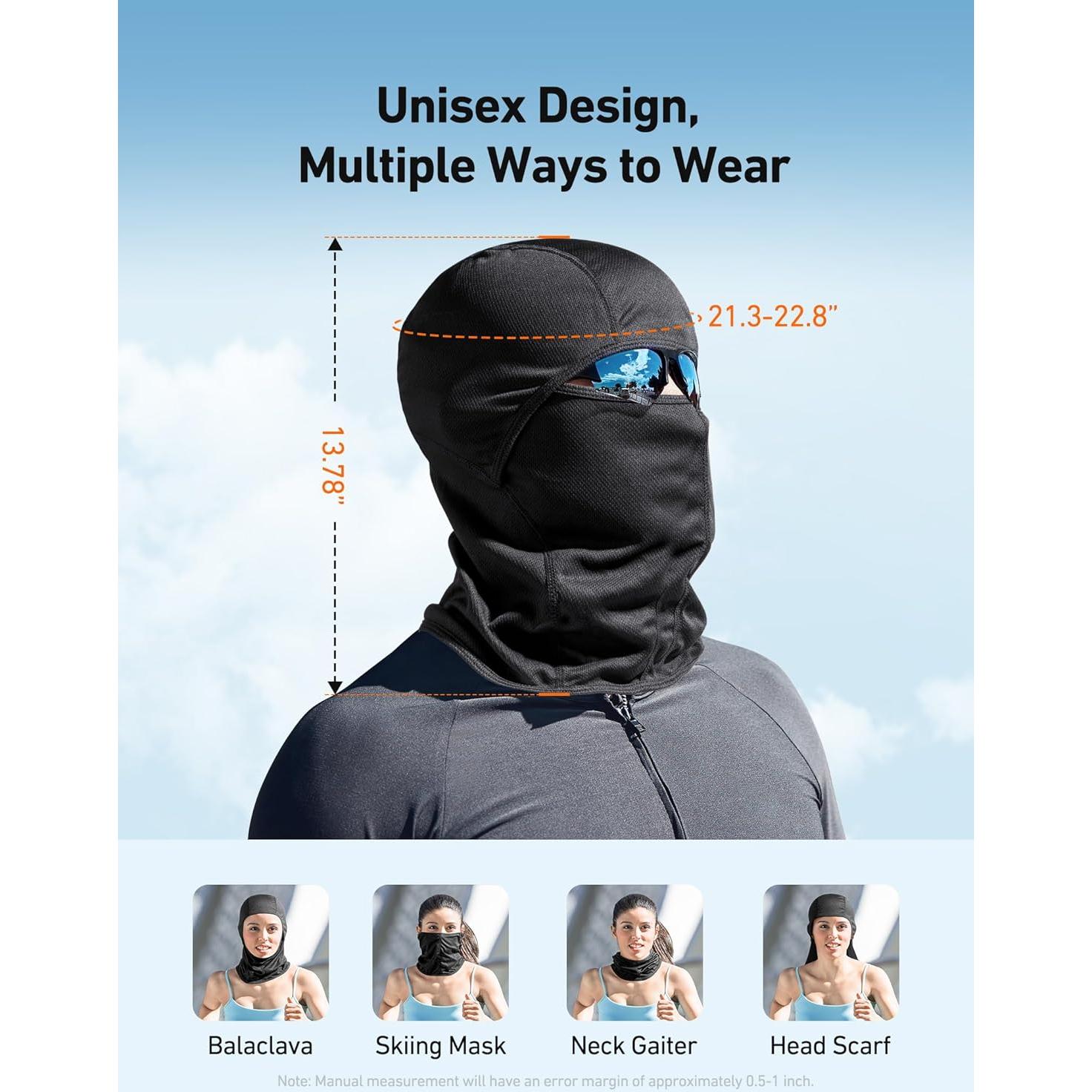 Máscara Balaclava AstroAI - Protección UV y Viento, Unisex