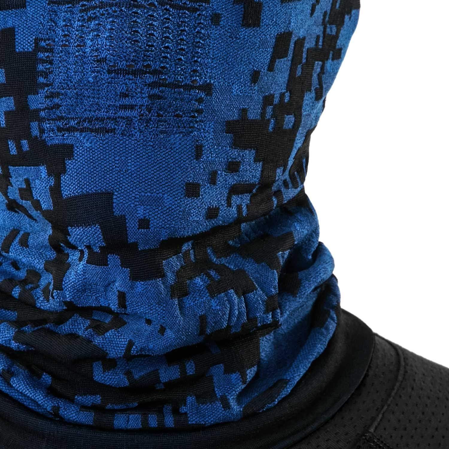 Calentador de Cuello TSLA Gaiter Camo Azul Unisex Ligero