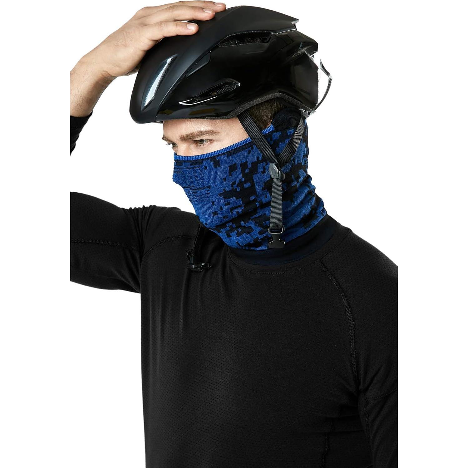 Calentador de Cuello TSLA Gaiter Camo Azul Unisex Ligero