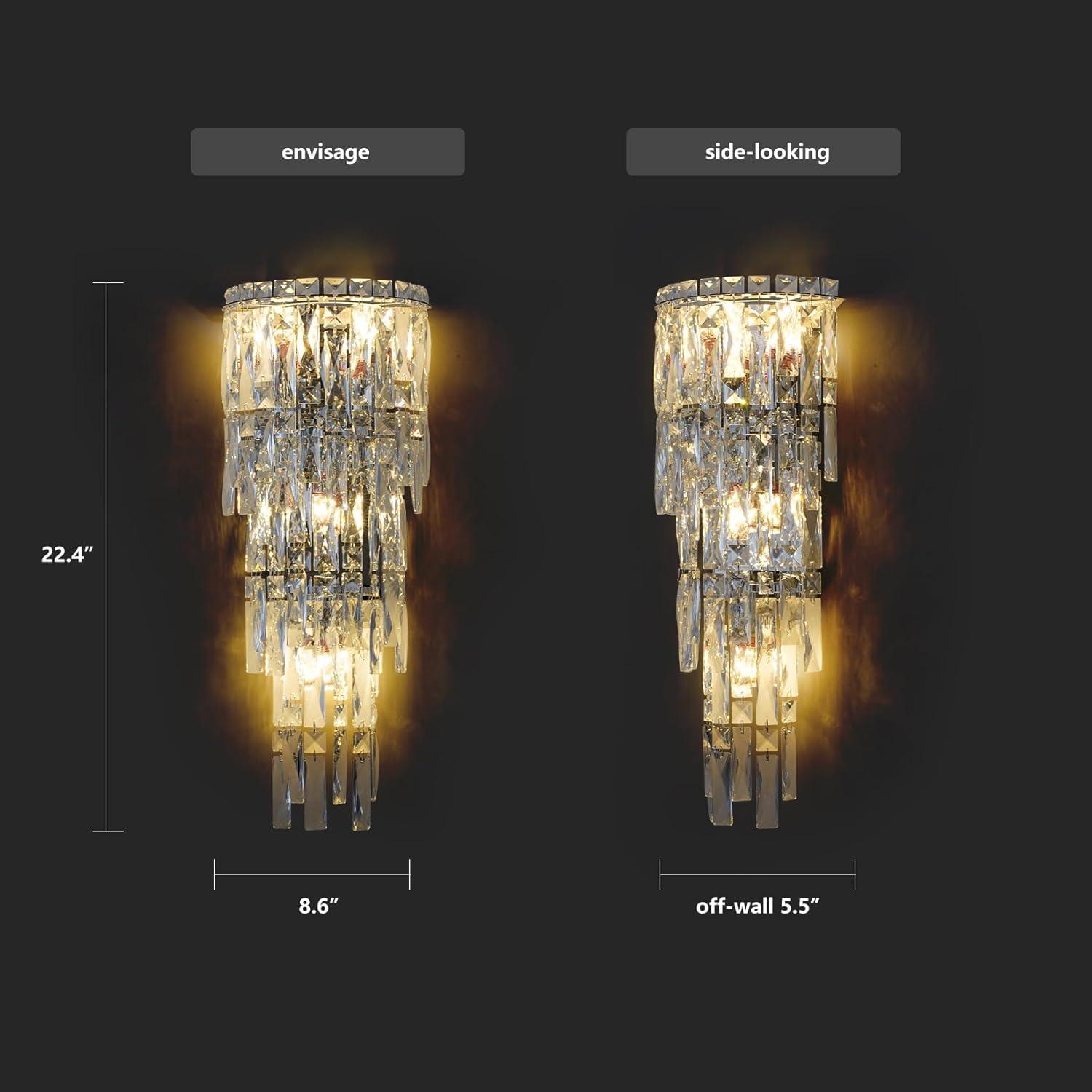 Aplique de Pared de Cristal Moderno Fang Yan Mei A15 Cromo