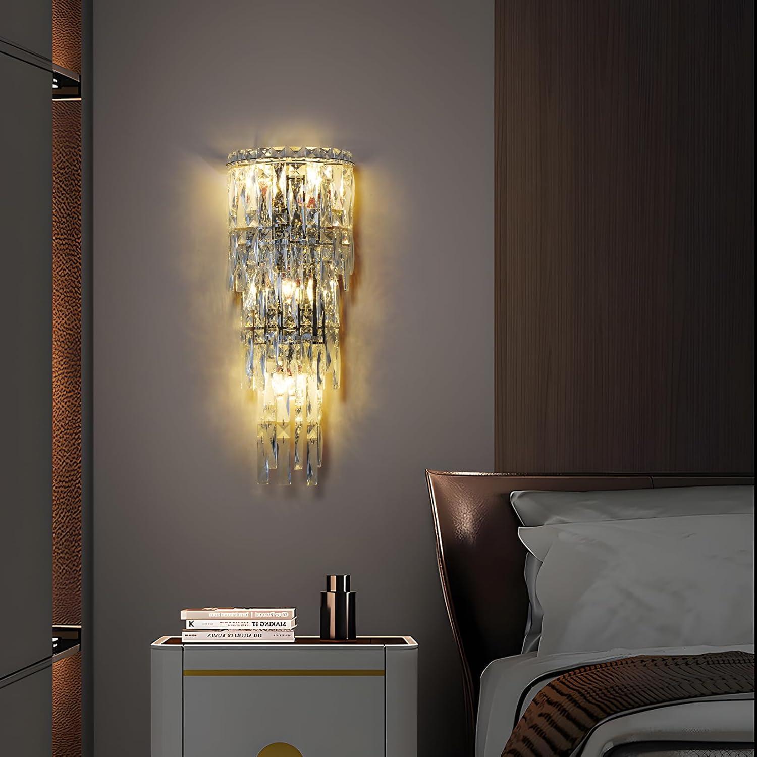 Aplique de Pared de Cristal Moderno Fang Yan Mei A15 Cromo