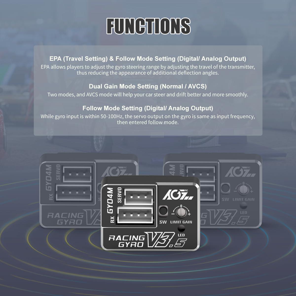 Giroscopio RC AGFRC GY04M V3.5 Mini Drift 4g Alta Precisión