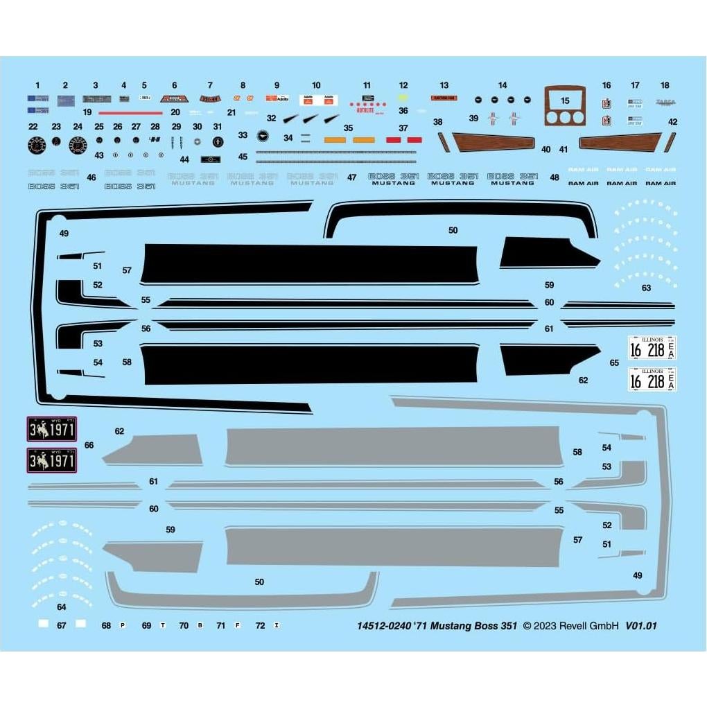 Kit de Modelo Ford Mustang Boss 351 1971 Revell 1:25