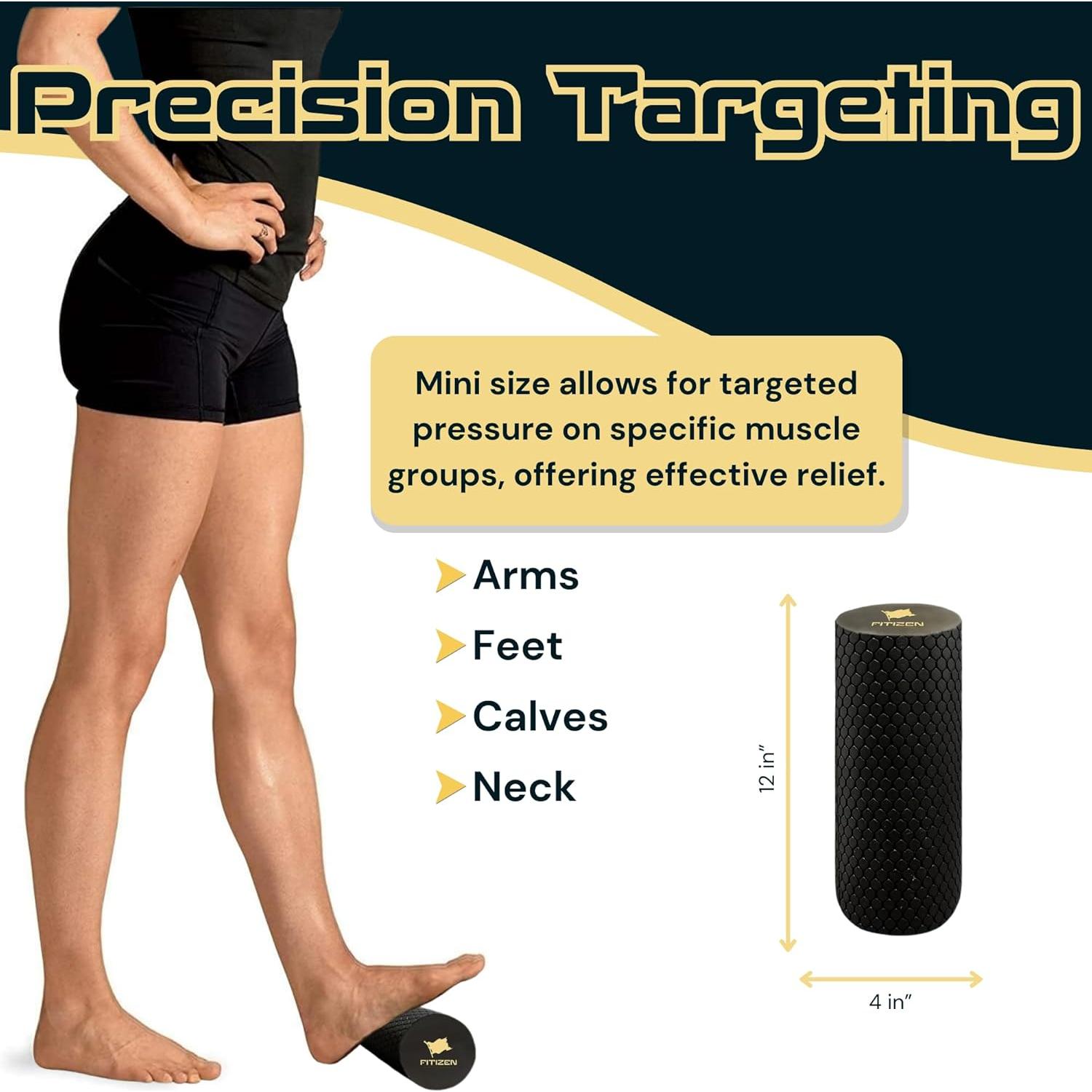 Rodillo de Espuma FITNATION Mini 30x10 cm para Masaje Muscular