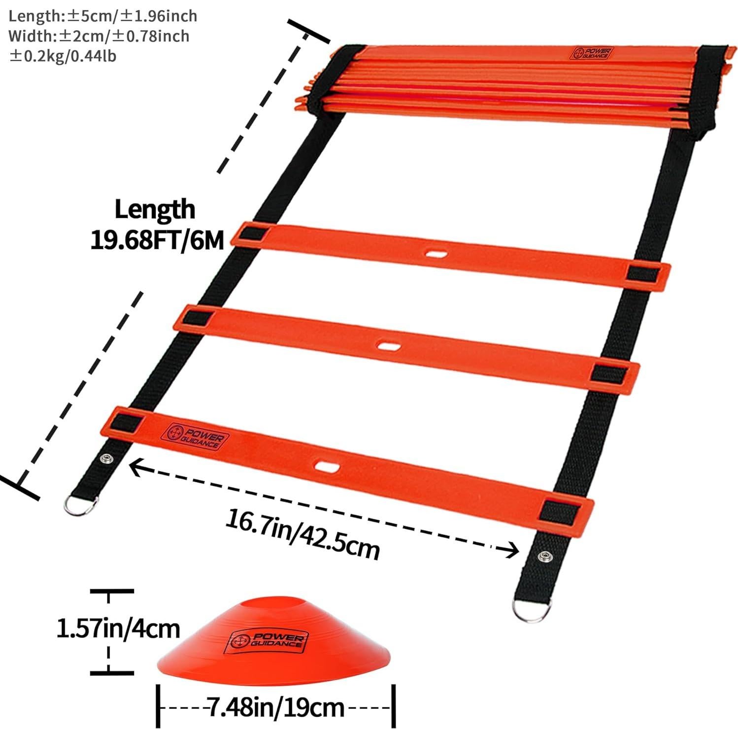 Escalera de Agilidad POWER GUIDANCE 6.1m con Conos - Entrenamiento