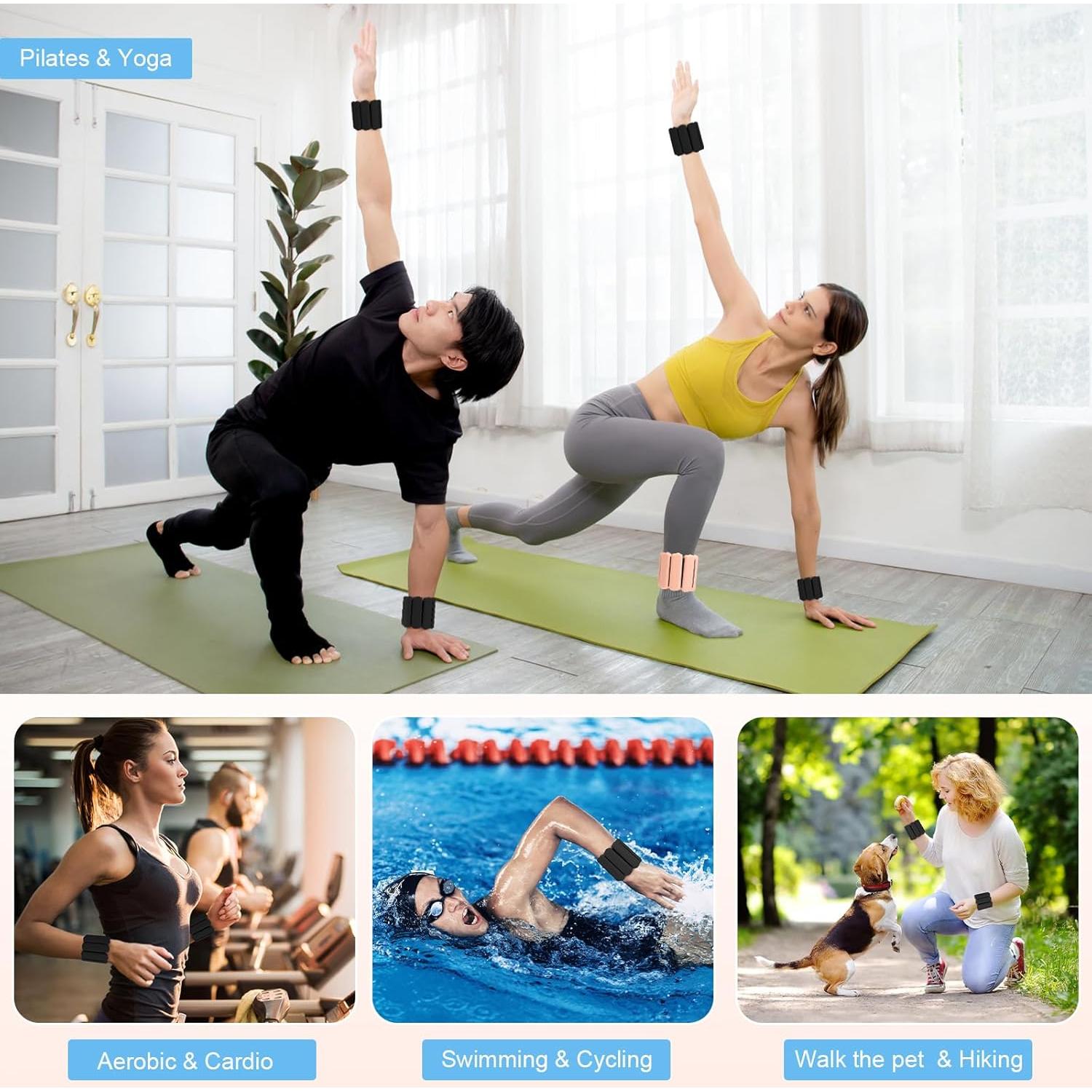 Conjunto de Pesas Ajustables Teikugv 0.9kg para Muñeca y Tobillo