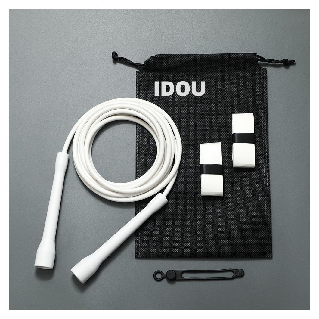 Cuerda de Salto IDOU PVC 5MM Ajustable 3M Blanco Antideslizante