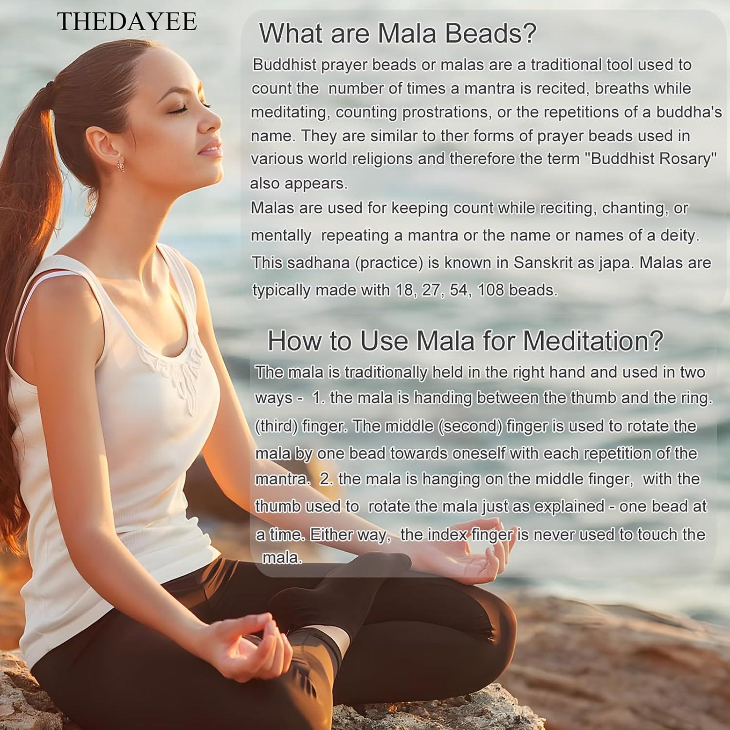 Pulsera de Oración Mala 108 Cuentas 6mm THEDAYEE Piedra de Sangre Africana