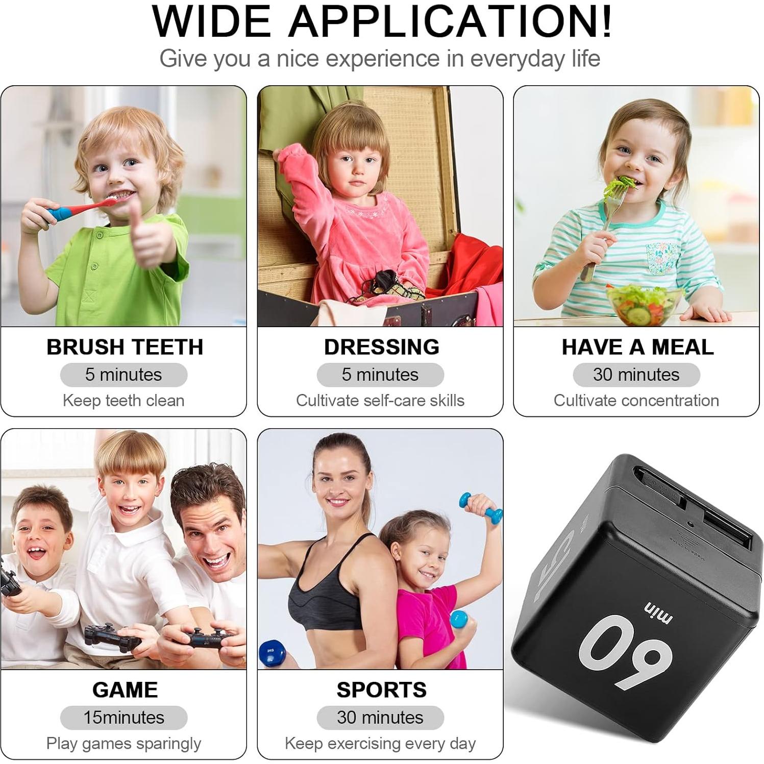 Temporizador Cubo Weewooday Negro 15-20-30-60 Minutos