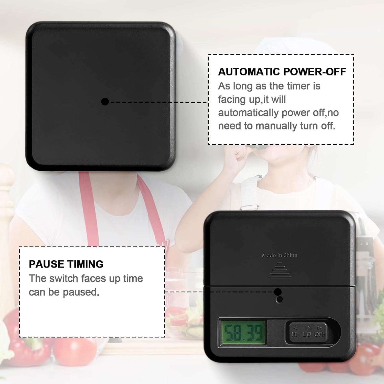 Temporizador Cubo Weewooday Negro 15-20-30-60 Minutos