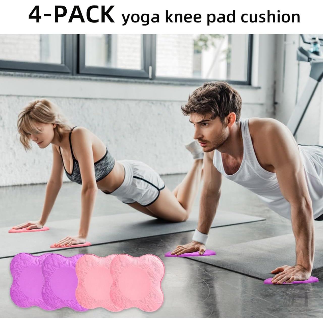 4PCS yoga knee pads, yoga wrist pads, yoga anti slip pads, Pilates support pads, designed to protect the balance of male and female knees, elbows, and wrists during exercise